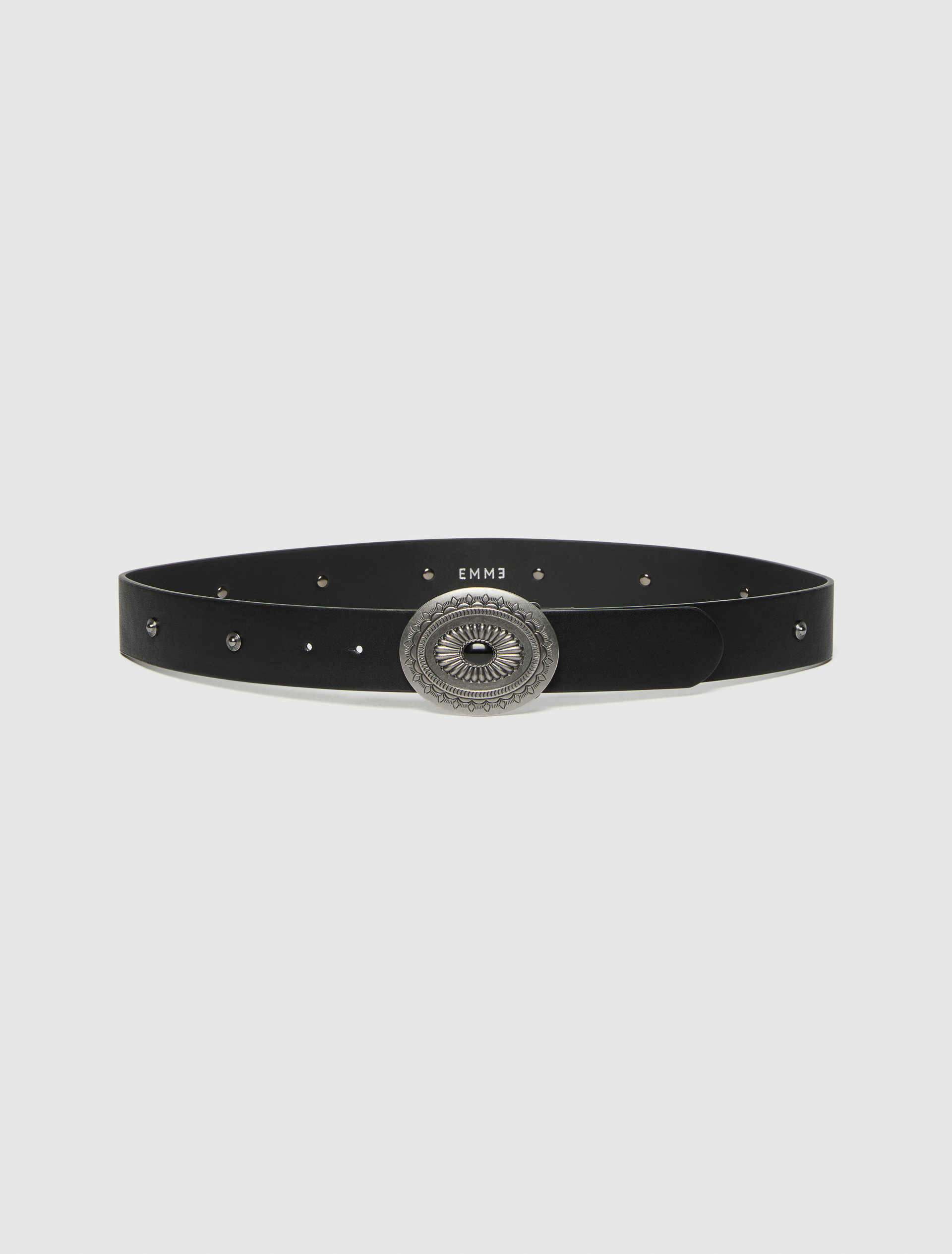 Studded belt with embellished buckle - BLACK - Emme - 2