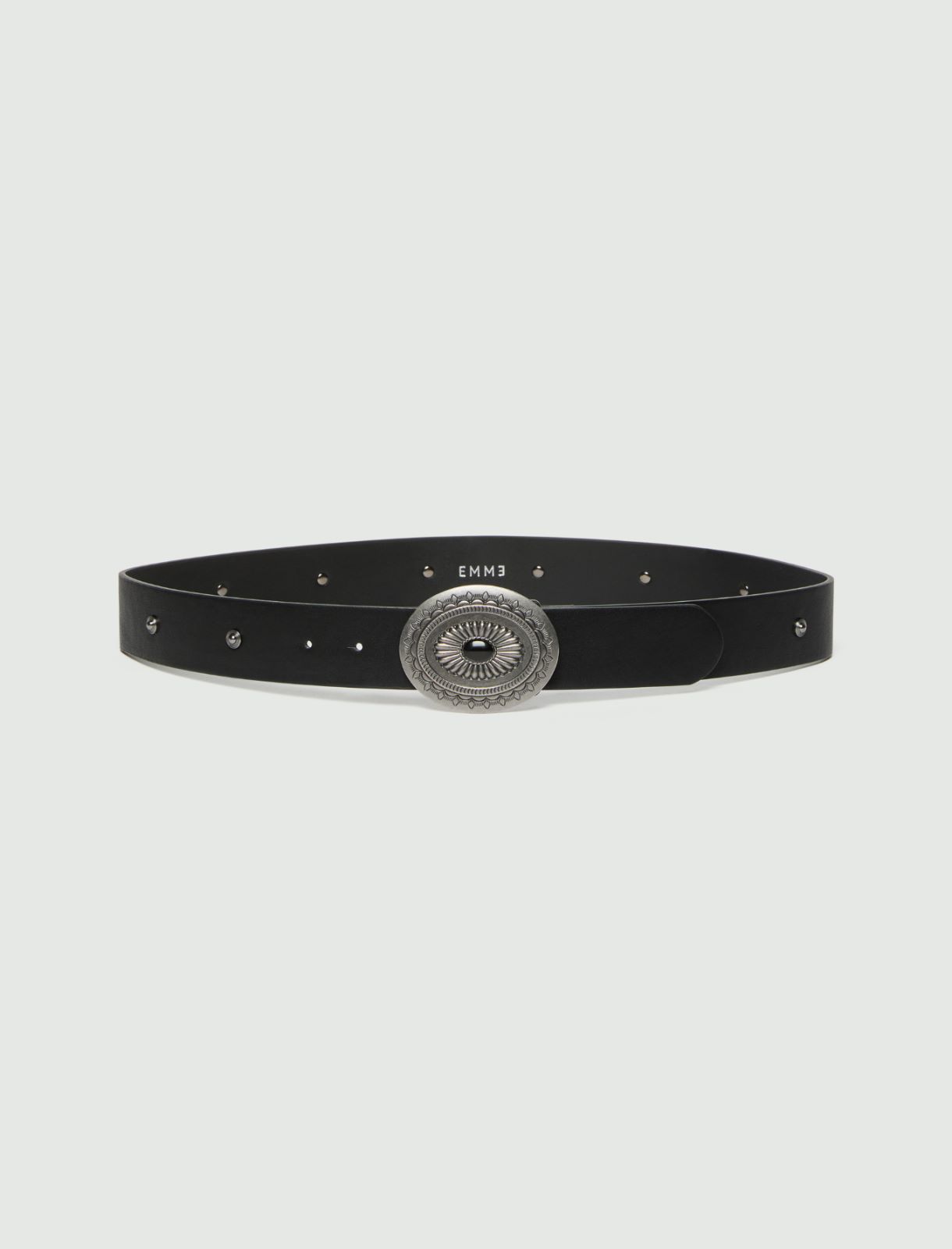 Studded belt with embellished buckle - BLACK - Emme - 2
