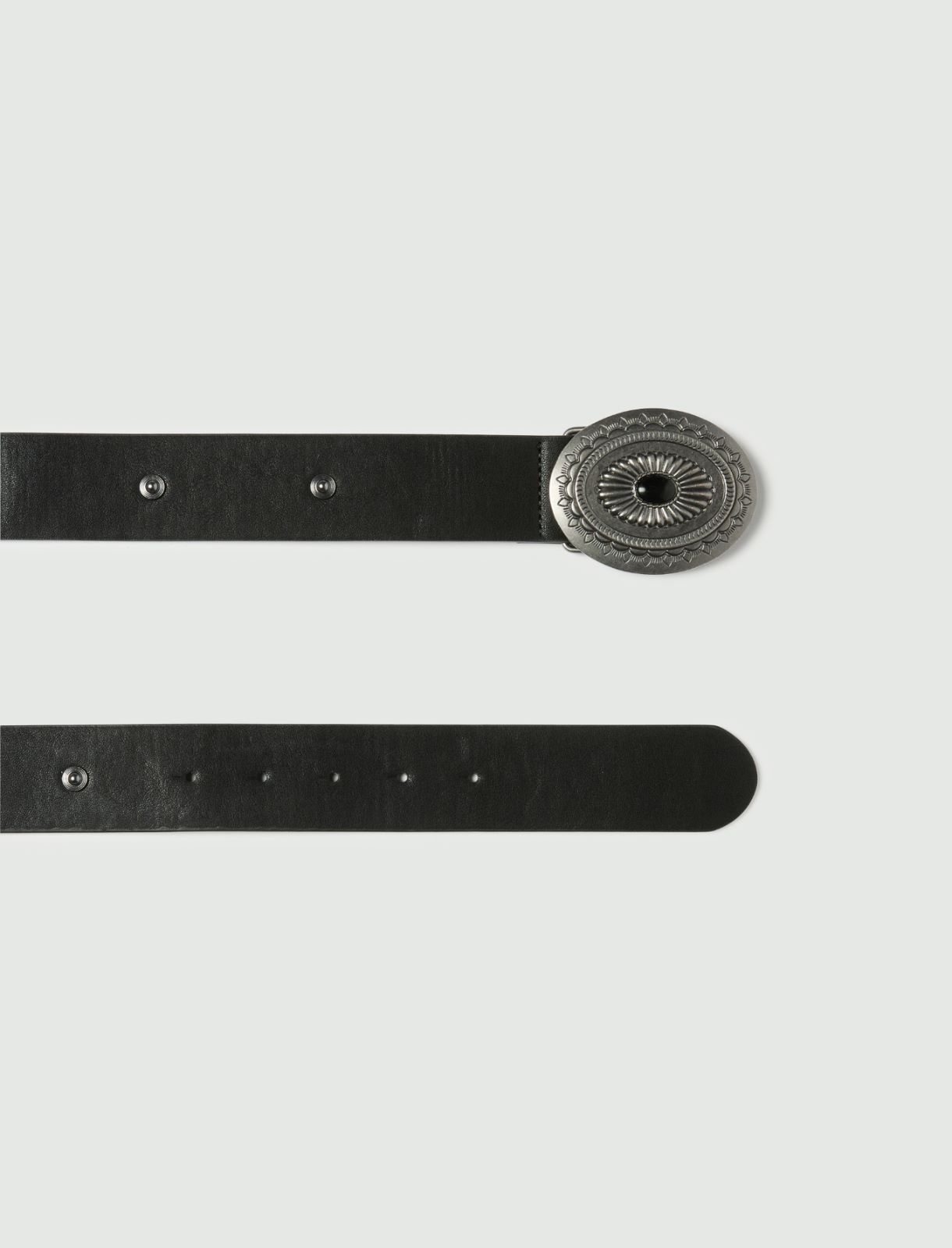Studded belt with embellished buckle - BLACK - Emme - 4