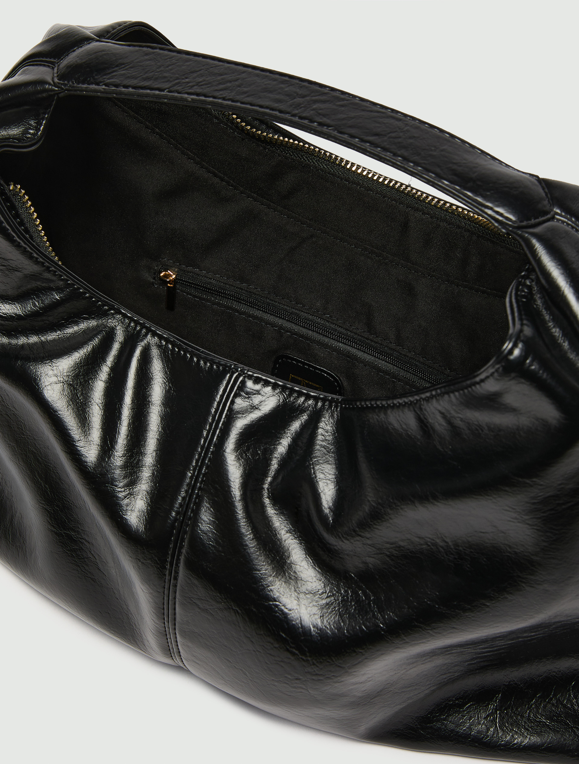 Coated jersey hobo bag - BLACK - Emme - 4