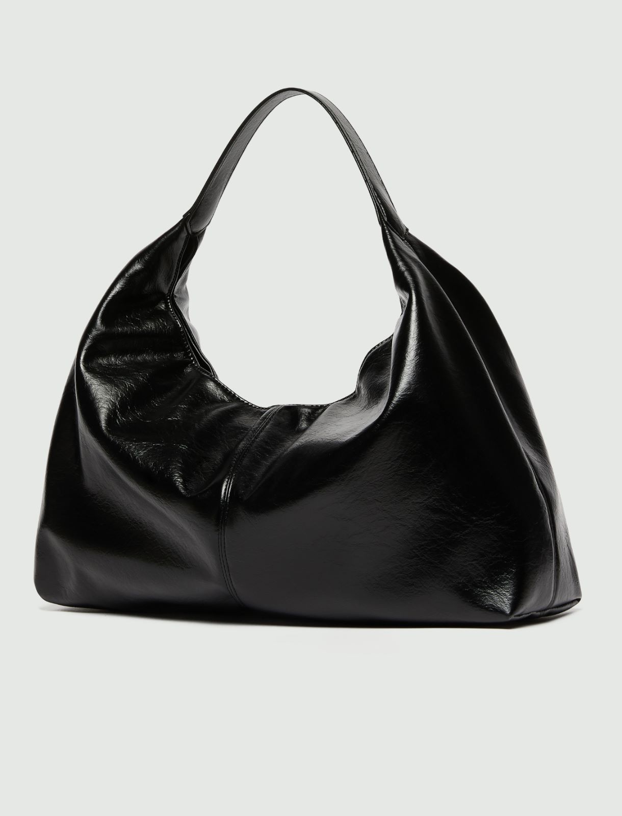 Coated jersey hobo bag - BLACK - Emme - 5