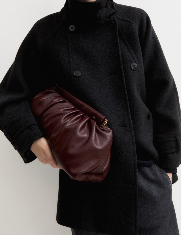 Soft clutch bag - TOBACCO