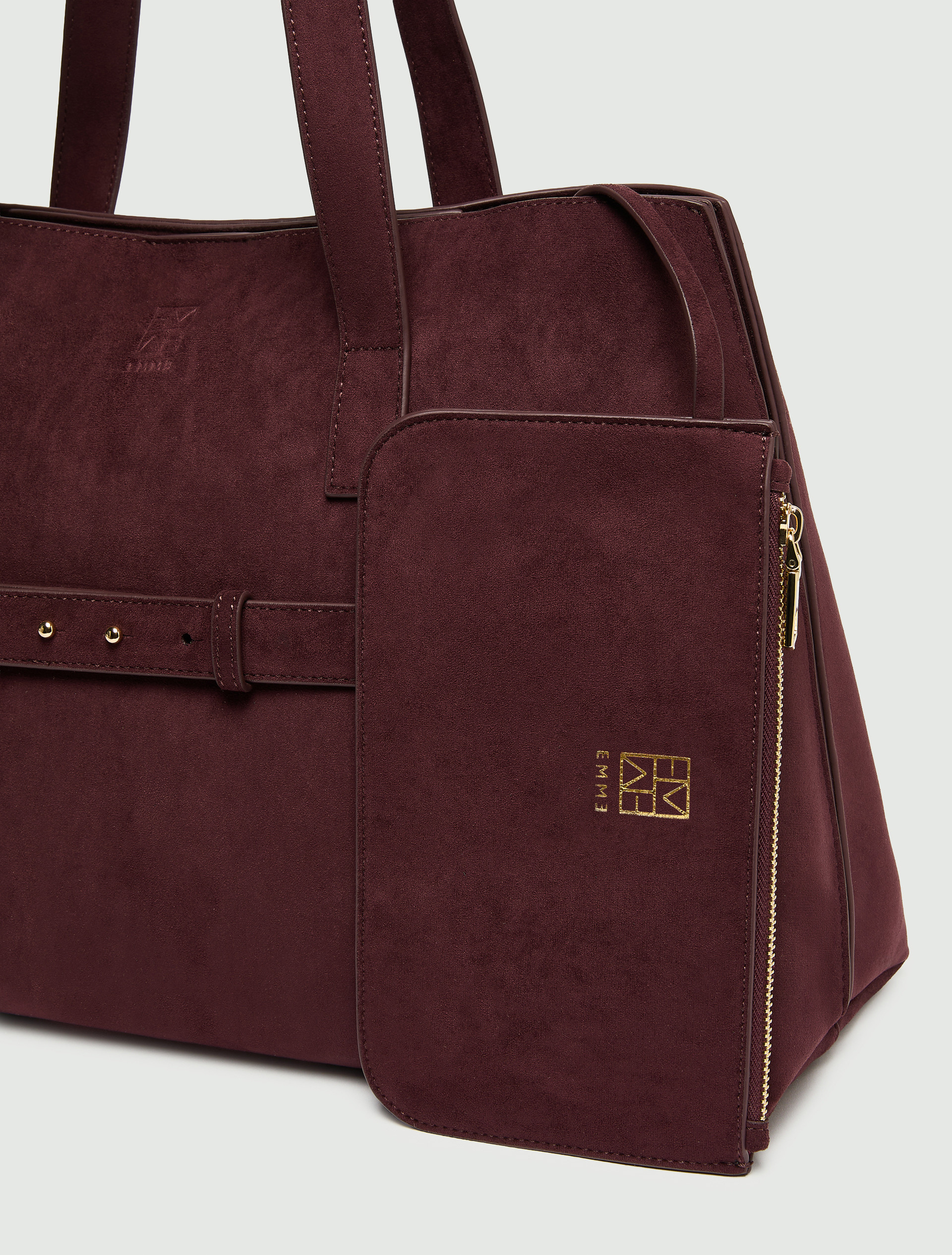 Strap-detail tote bag - BORDEAUX - Emme - 3