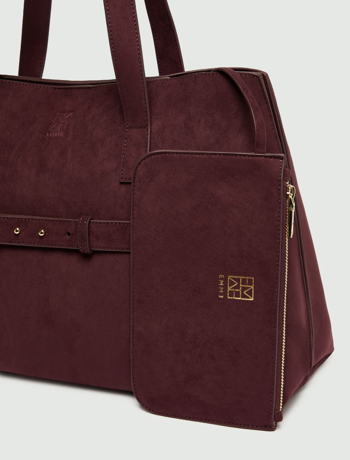 Strap-detail tote bag - BORDEAUX - Emme - 3