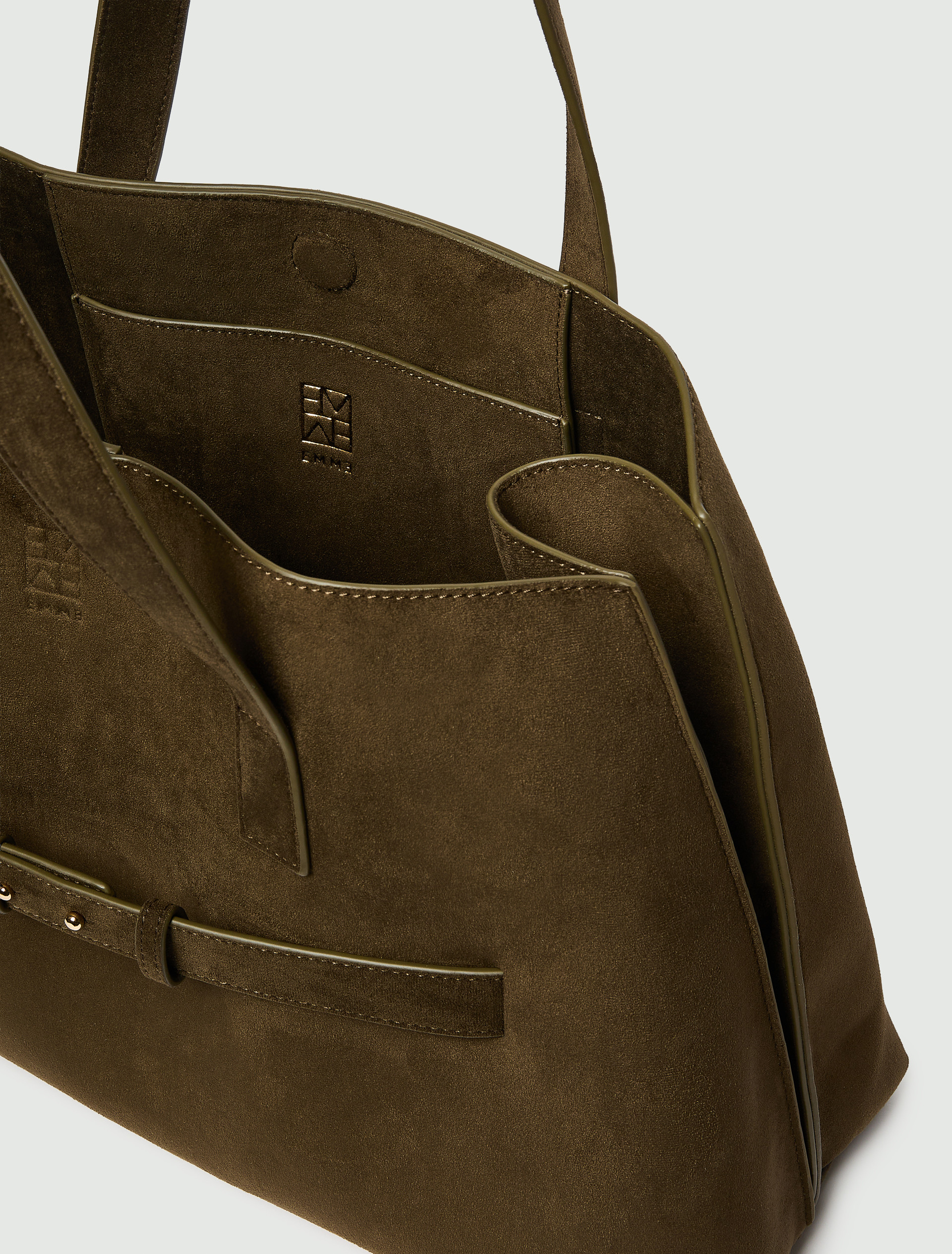 Strap-detail tote bag - DARK OLIVE-GREEN - Emme - 4