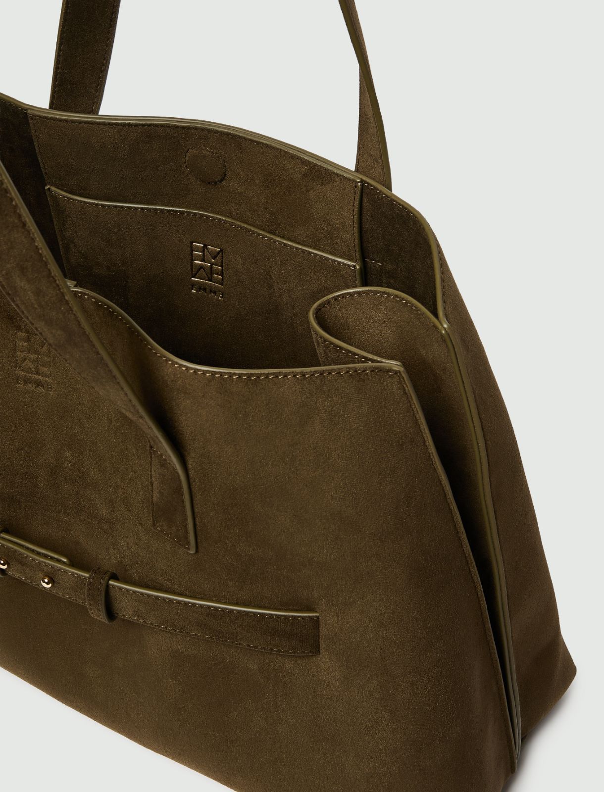 Strap-detail tote bag - DARK OLIVE-GREEN - Emme - 4