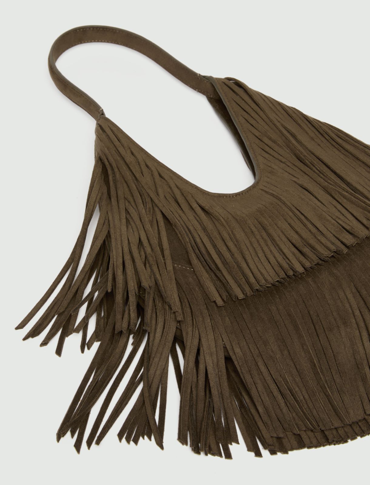 Borsa a spalla con frange - KAKI - Emme - 3