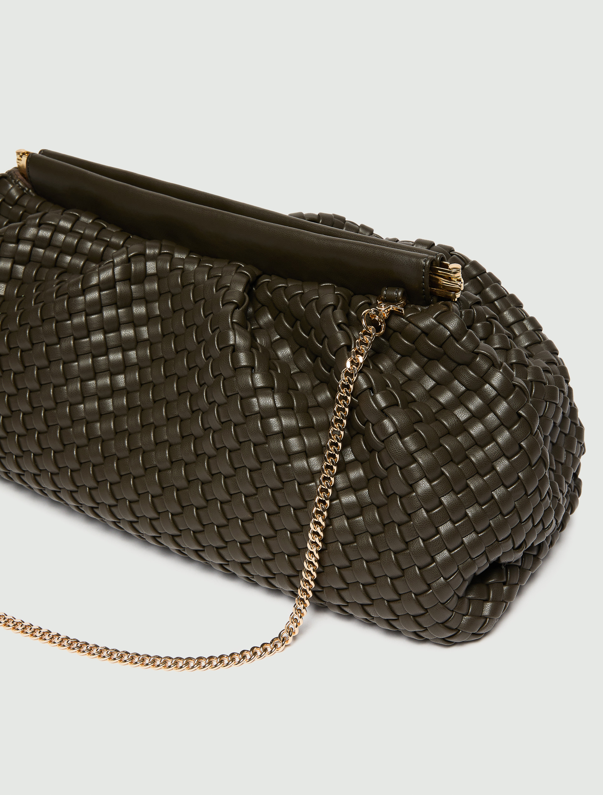 Soft woven clutch bag - DARK GREEN - Emme - 3