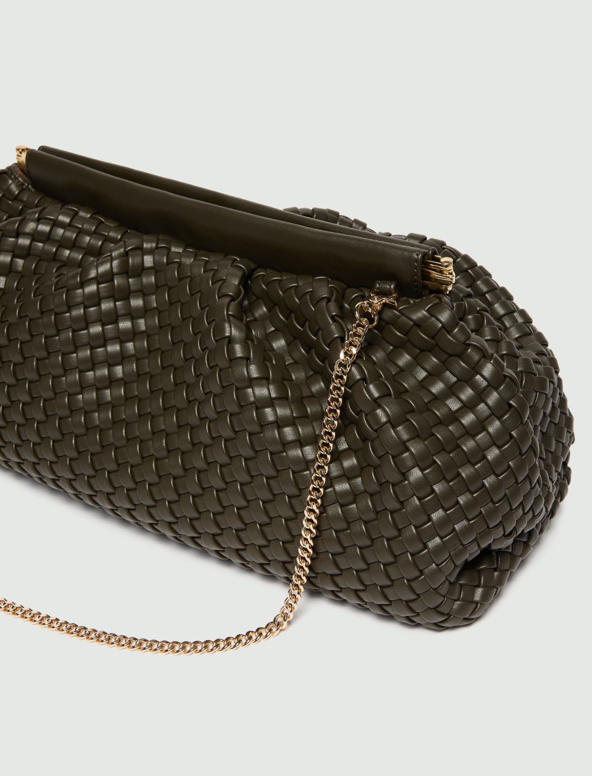Soft woven clutch bag - DARK GREEN - Emme - 3