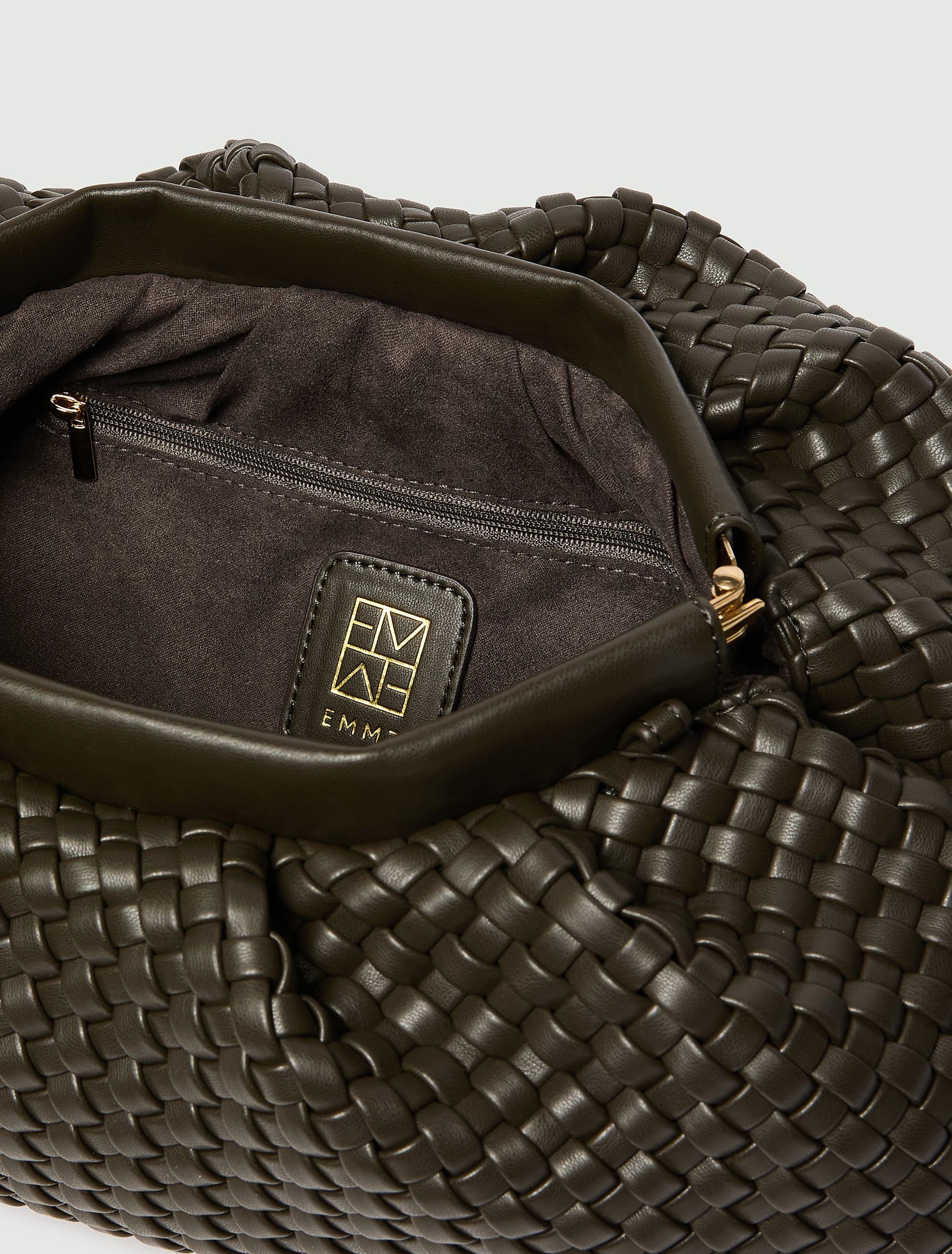 Soft woven clutch bag - DARK GREEN - Emme - 4