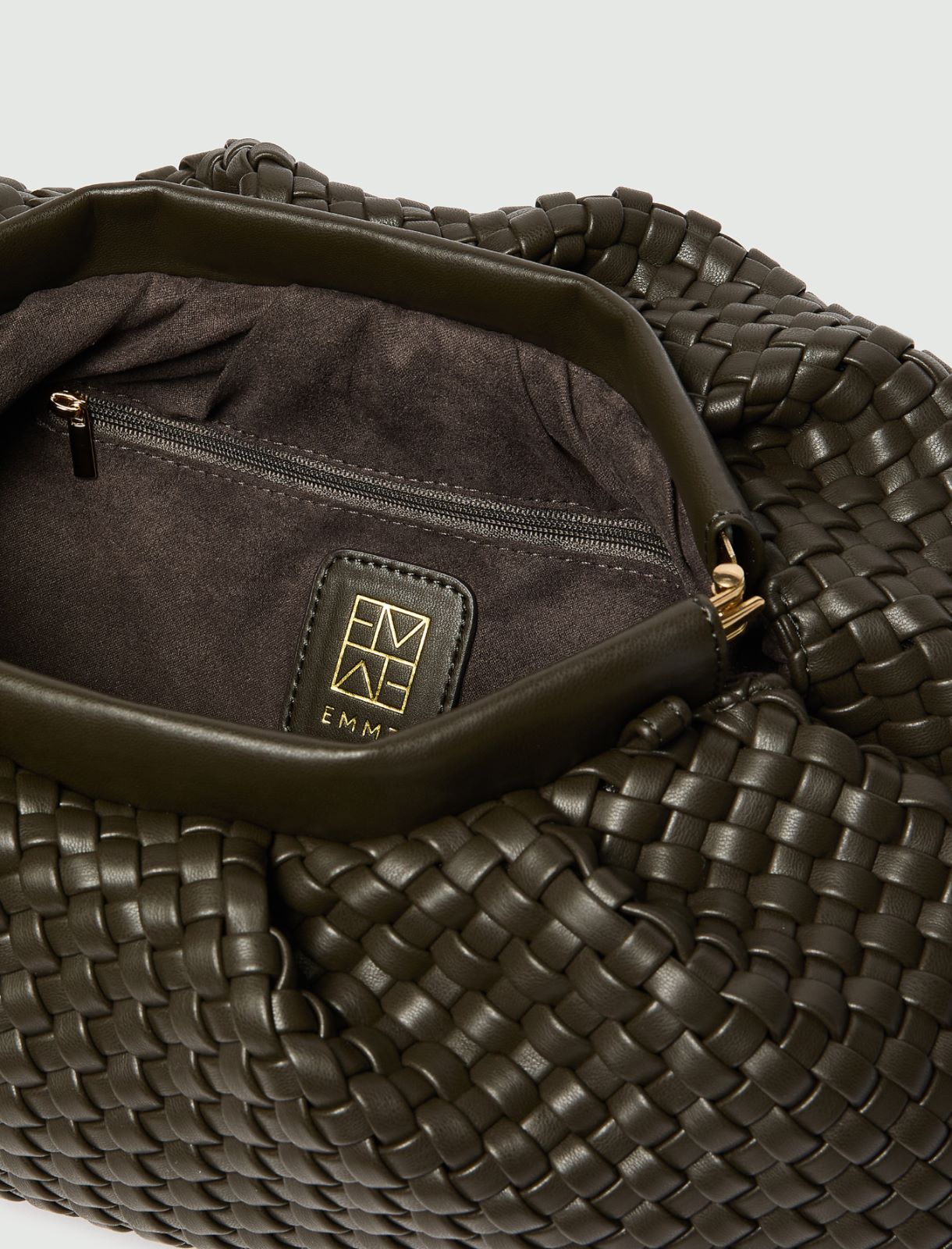 Soft woven clutch bag - DARK GREEN - Emme - 4