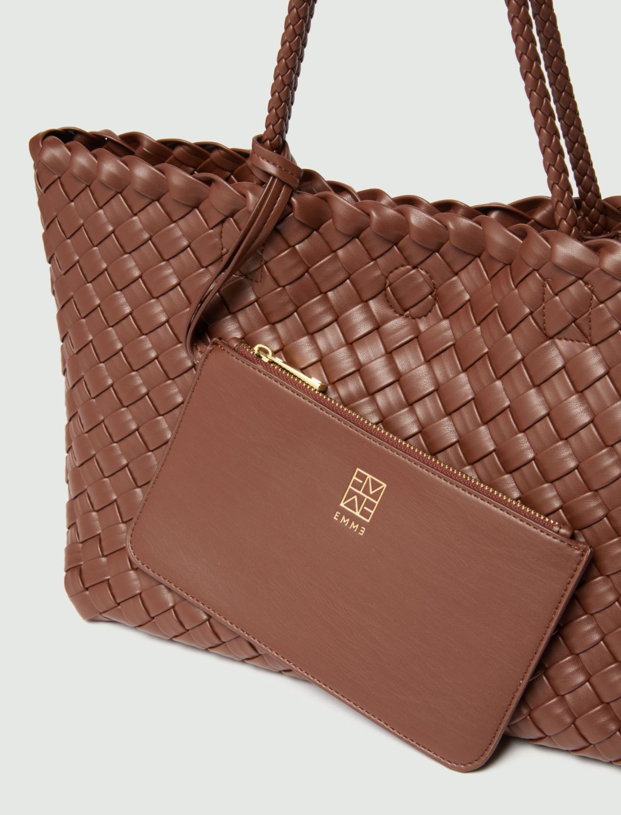 Shopper intrecciata - CUOIO - Emme - 3