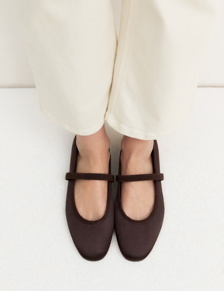 Ballerina in satin - MARRONE