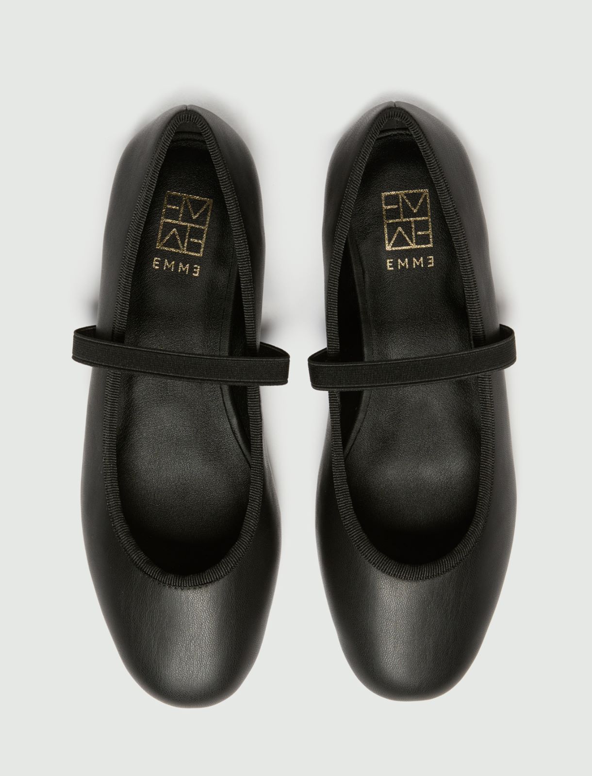 Strapped Ballerina Pumps - BLACK - Emme - 5