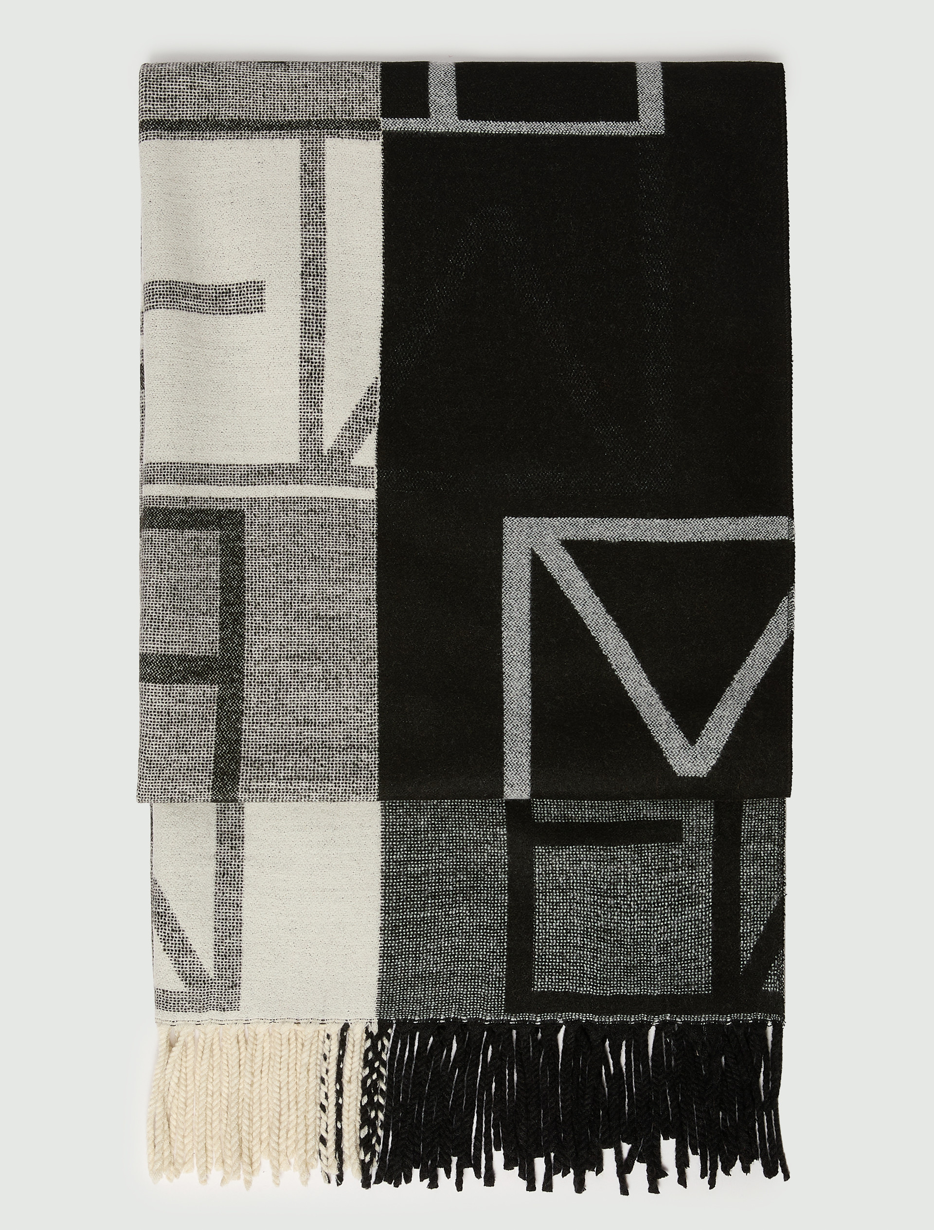 Emmegram jacquard stole - BLACK - Emme - 2