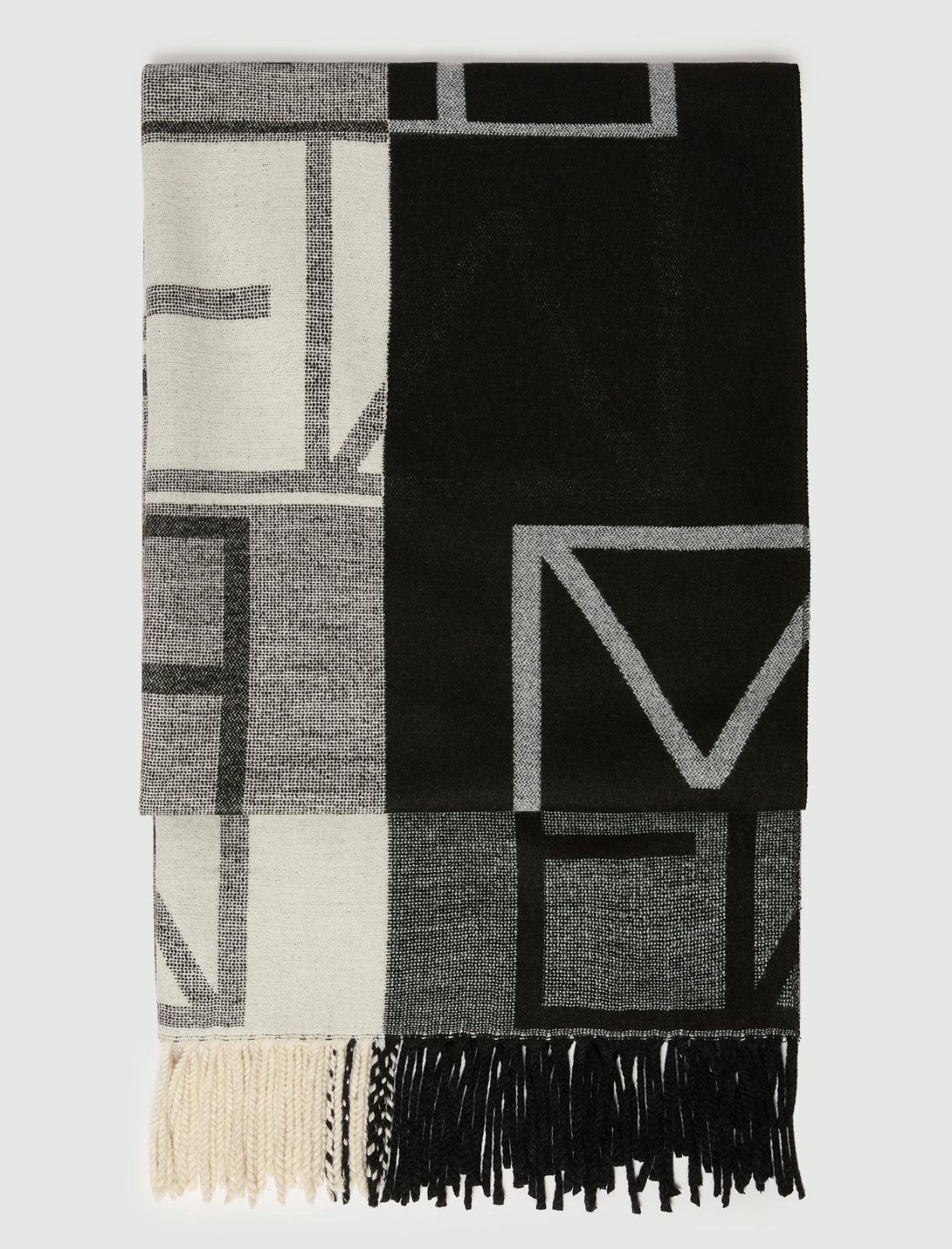 Emmegram jacquard stole - BLACK - Emme - 2