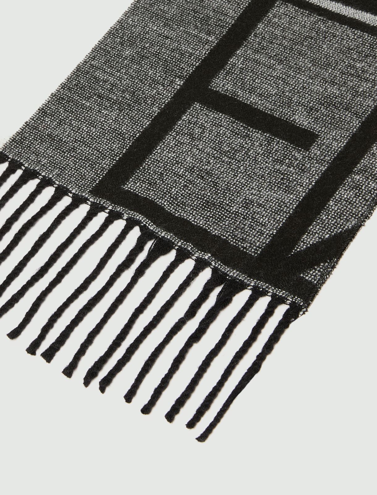 Emmegram jacquard stole - BLACK - Emme - 3