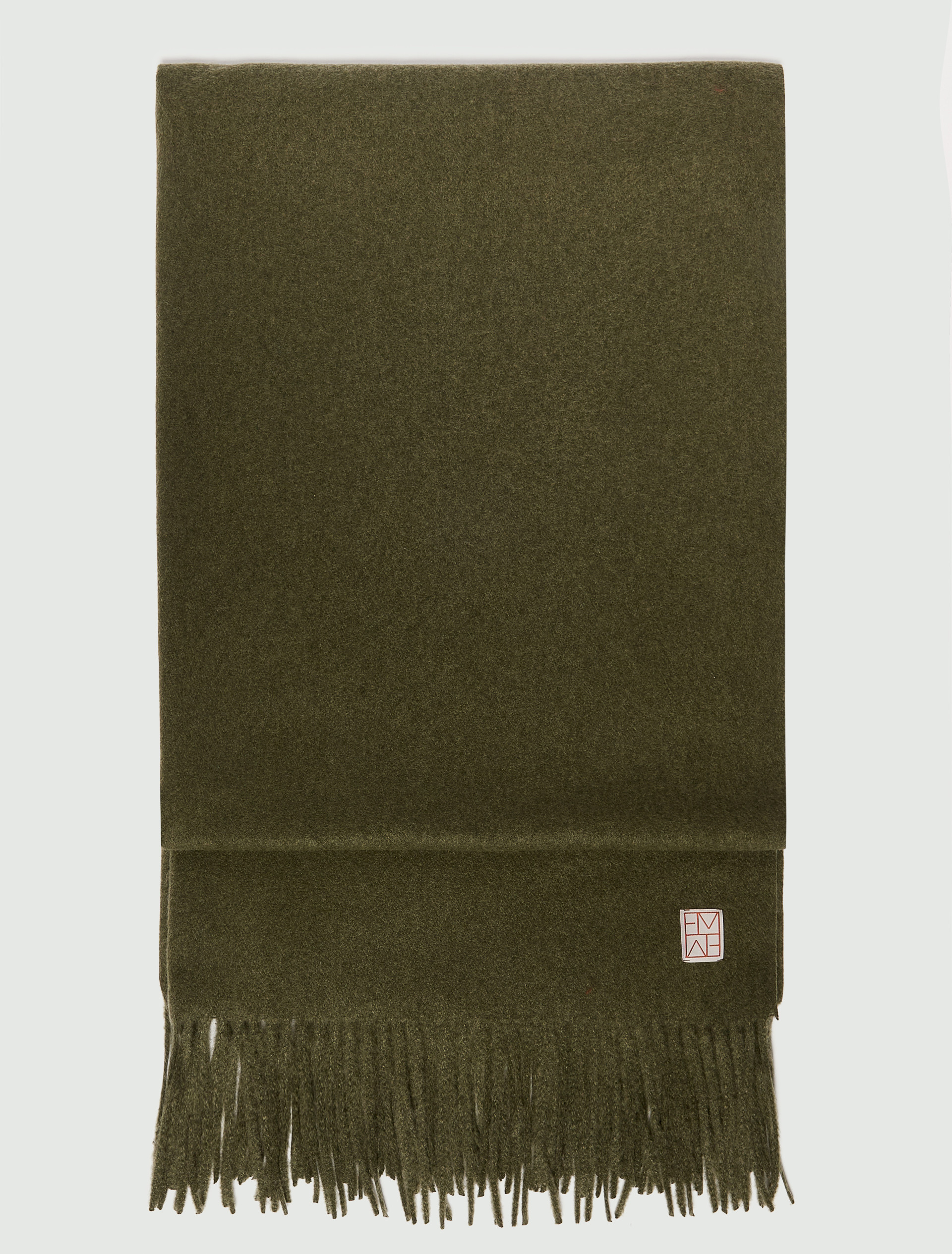 Fringed scarf - DARK GREEN - Emme - 2