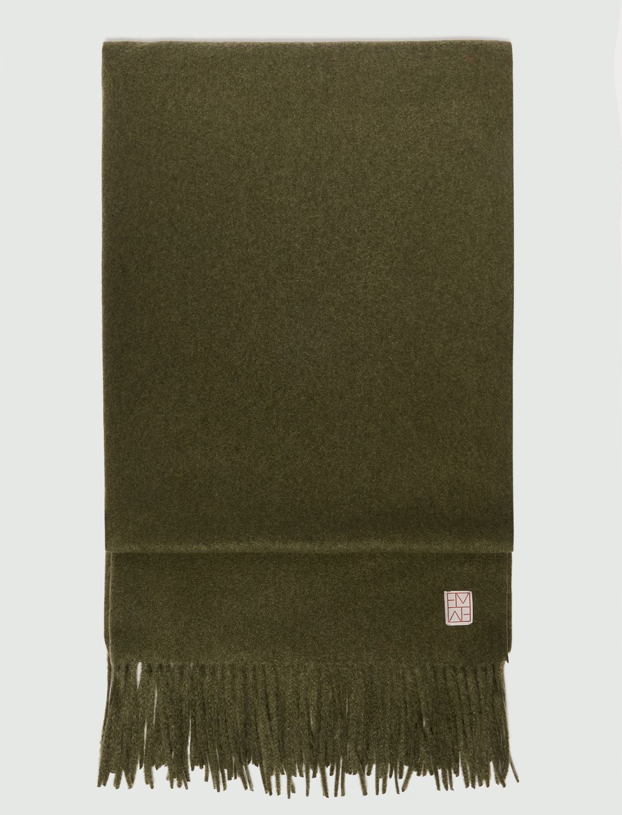 Fringed scarf - DARK GREEN - Emme - 2