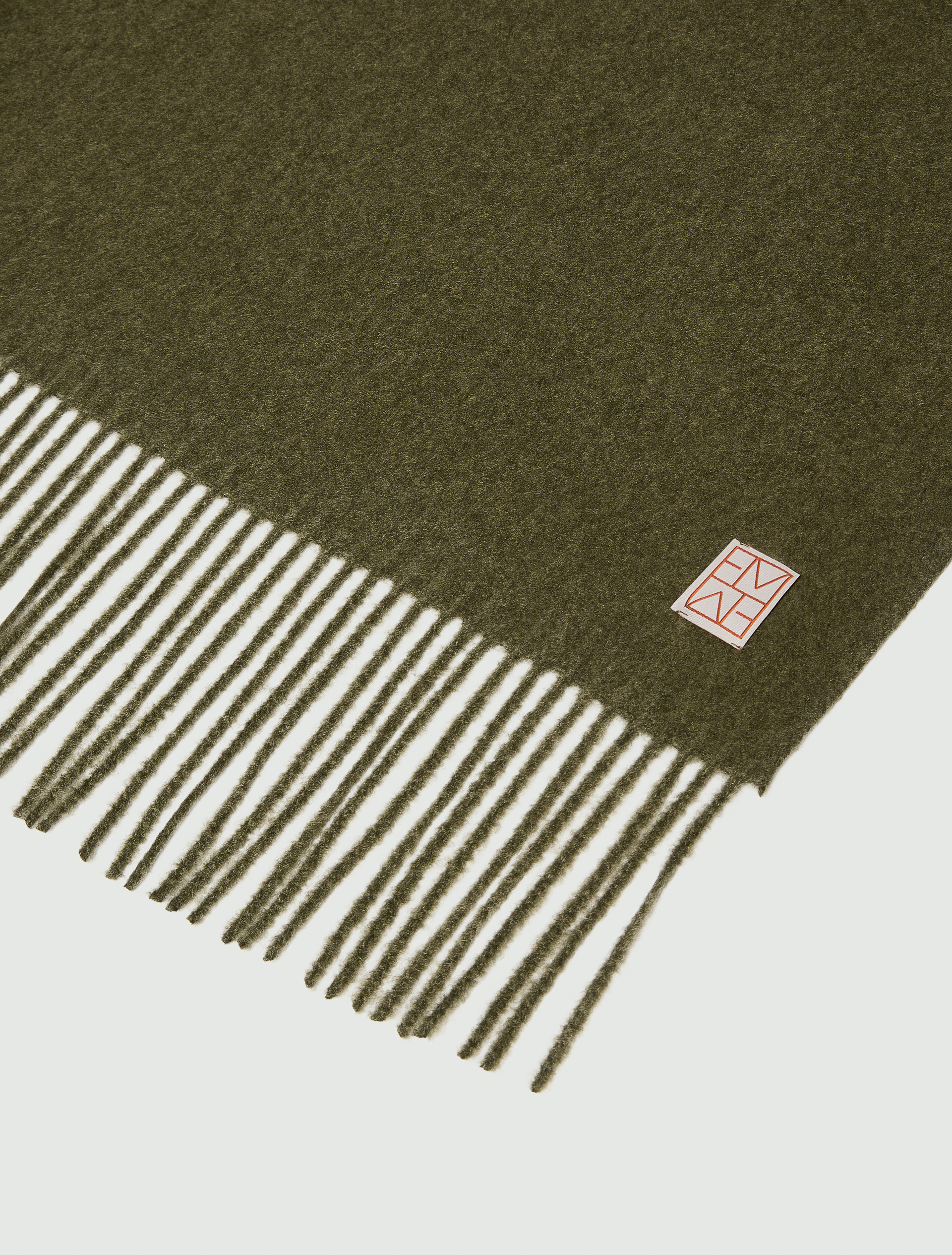 Fringed scarf - DARK GREEN - Emme - 3
