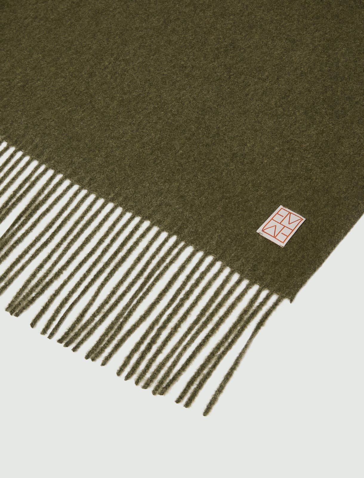 Fringed scarf - DARK GREEN - Emme - 3