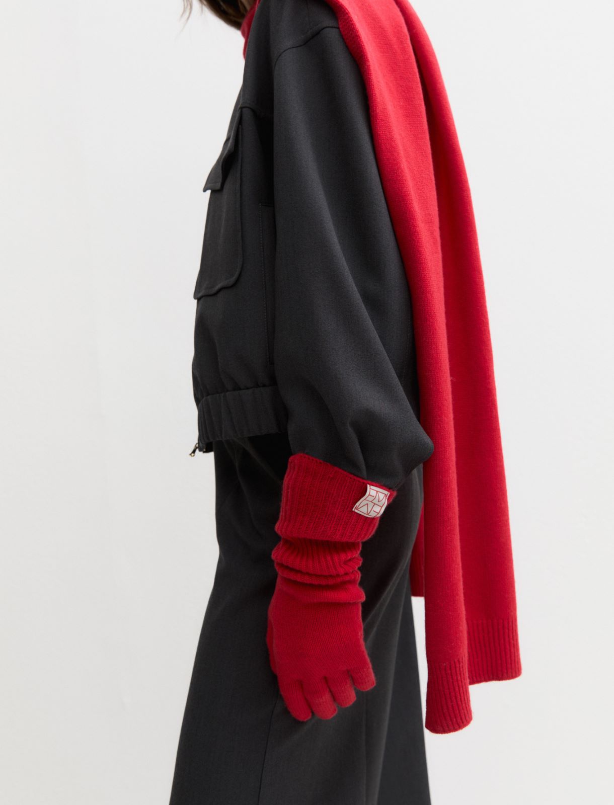 Cashmere-blend gloves - RED - Emme