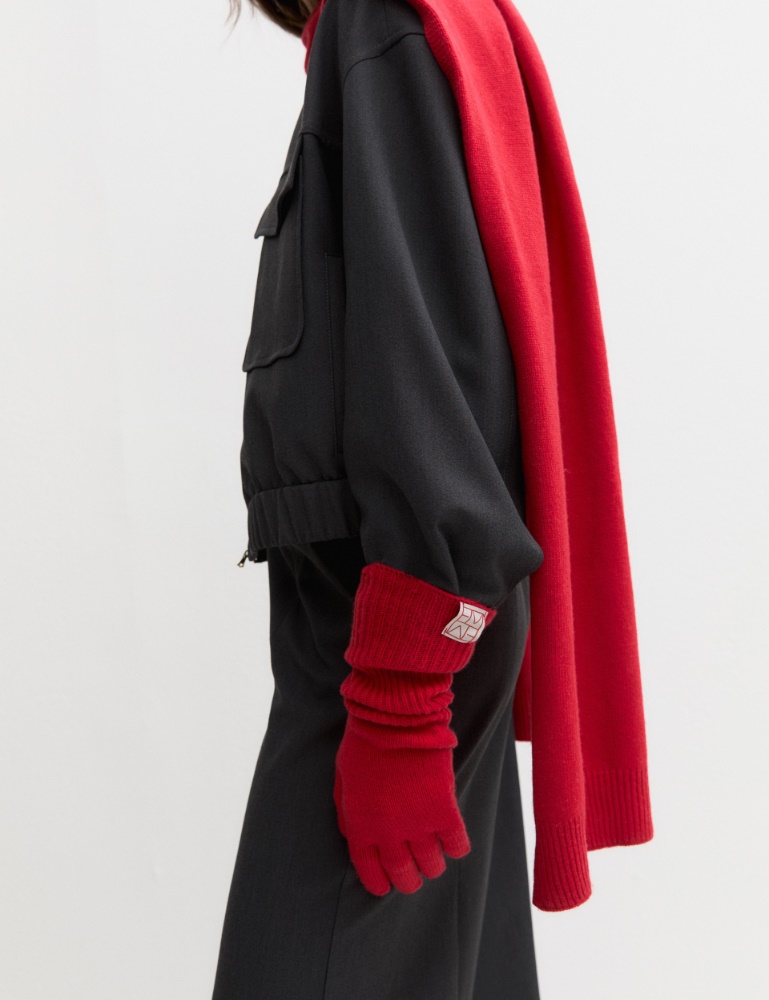 Cashmere-blend gloves - RED