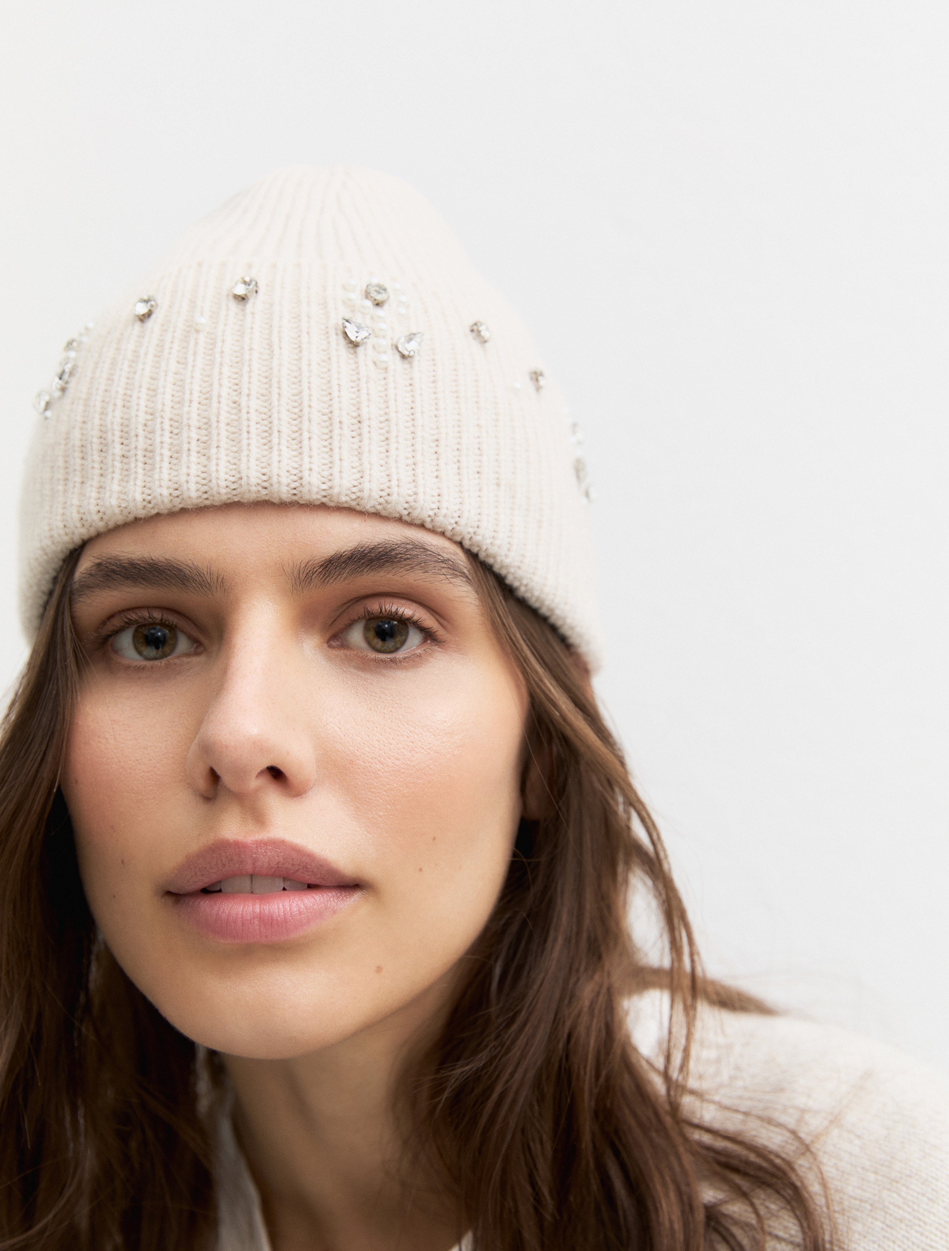 Stretch-knit beanie - CREAM - Emme - 1