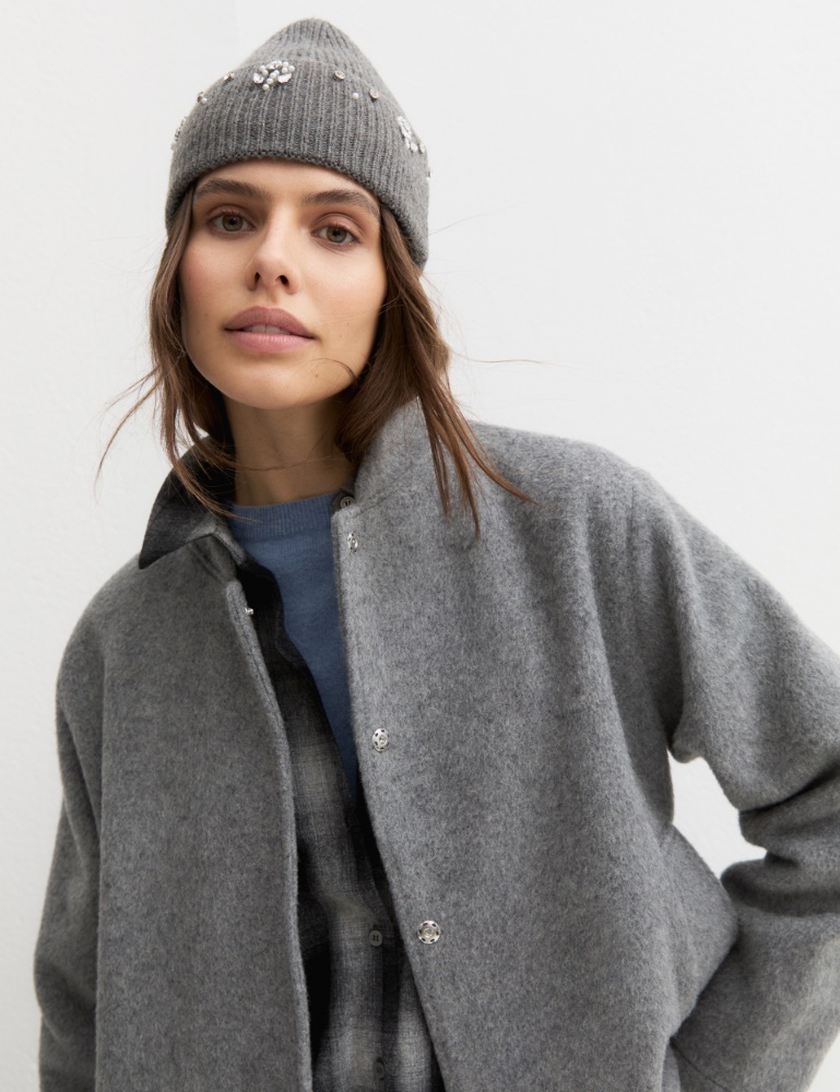 Stretch-knit beanie - MELANGE GREY