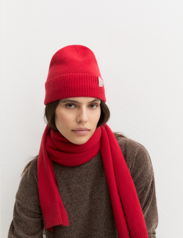 Cashmere-blend beanie - RED