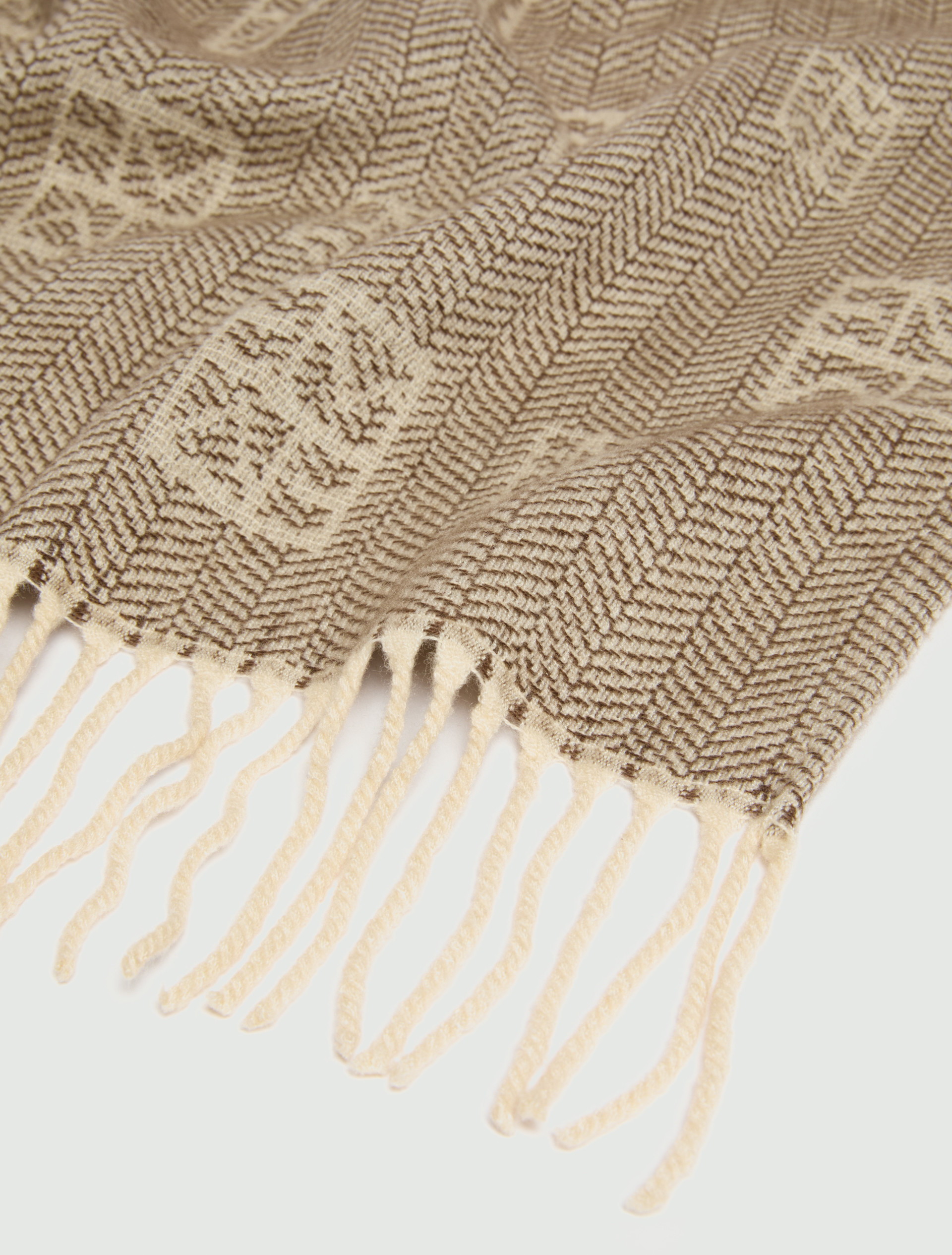 Poncho jacquard con frange - CAMMELLO - Emme - 3