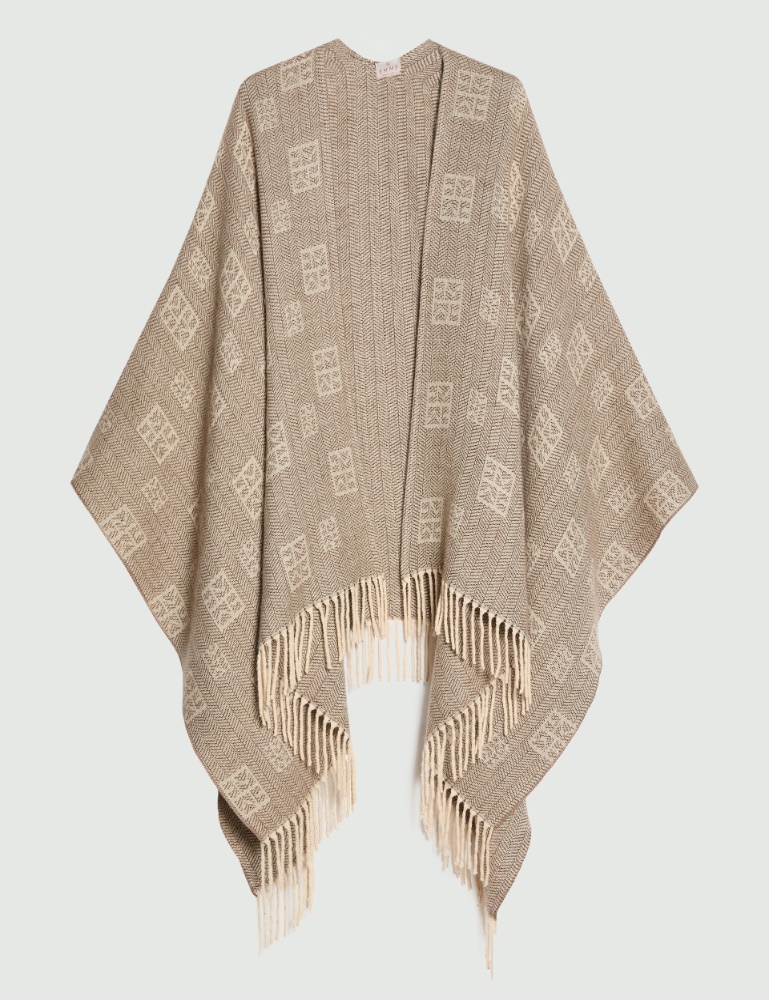 Poncho jacquard con flecos - Emme - 3