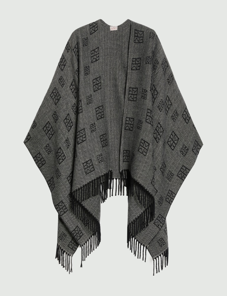 Poncho jacquard con flecos - Emme - 2