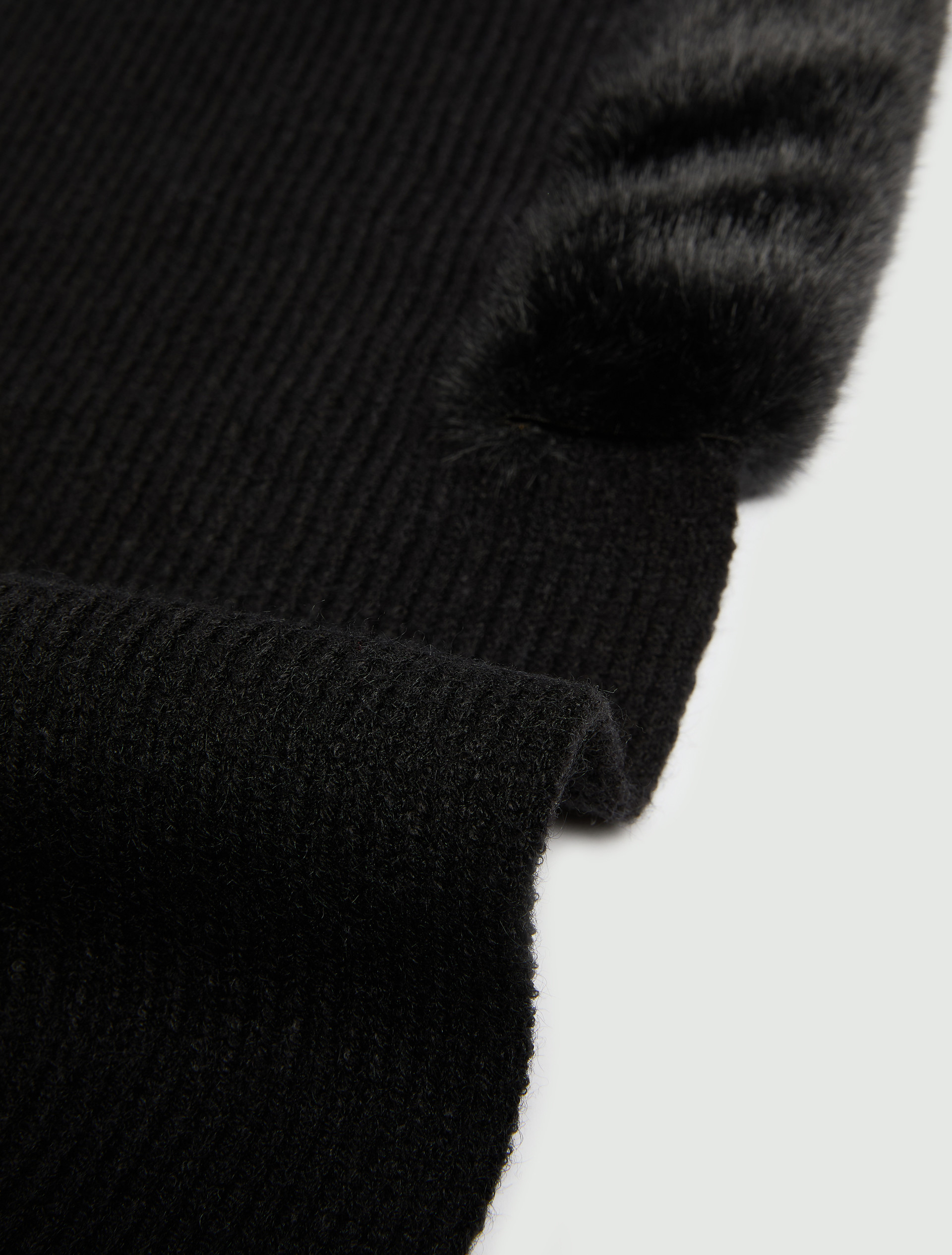 Sciarpa cappuccio con bordo in tessuto furry - NERO - Emme - 4