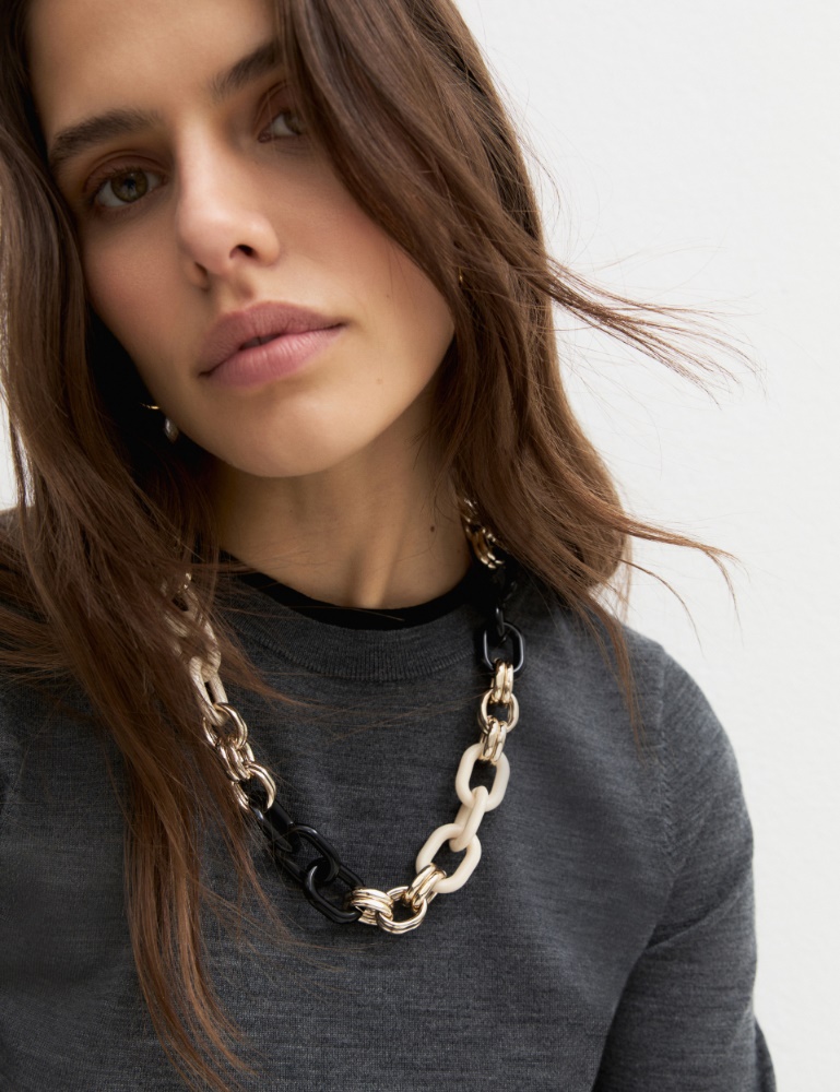 Metallic and resin necklace - Emme