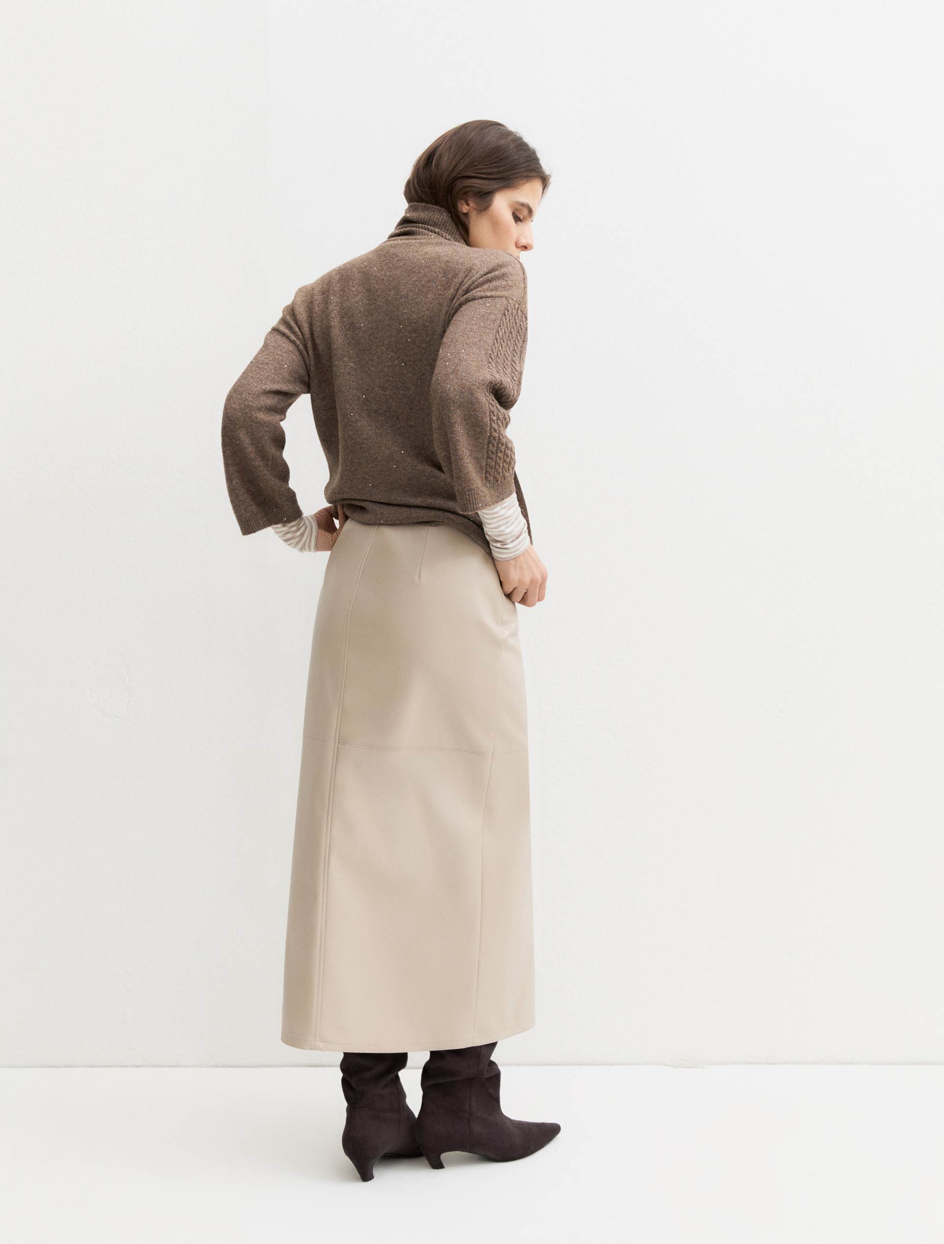 Faux-wrap skirt - ECRU - Emme - 2