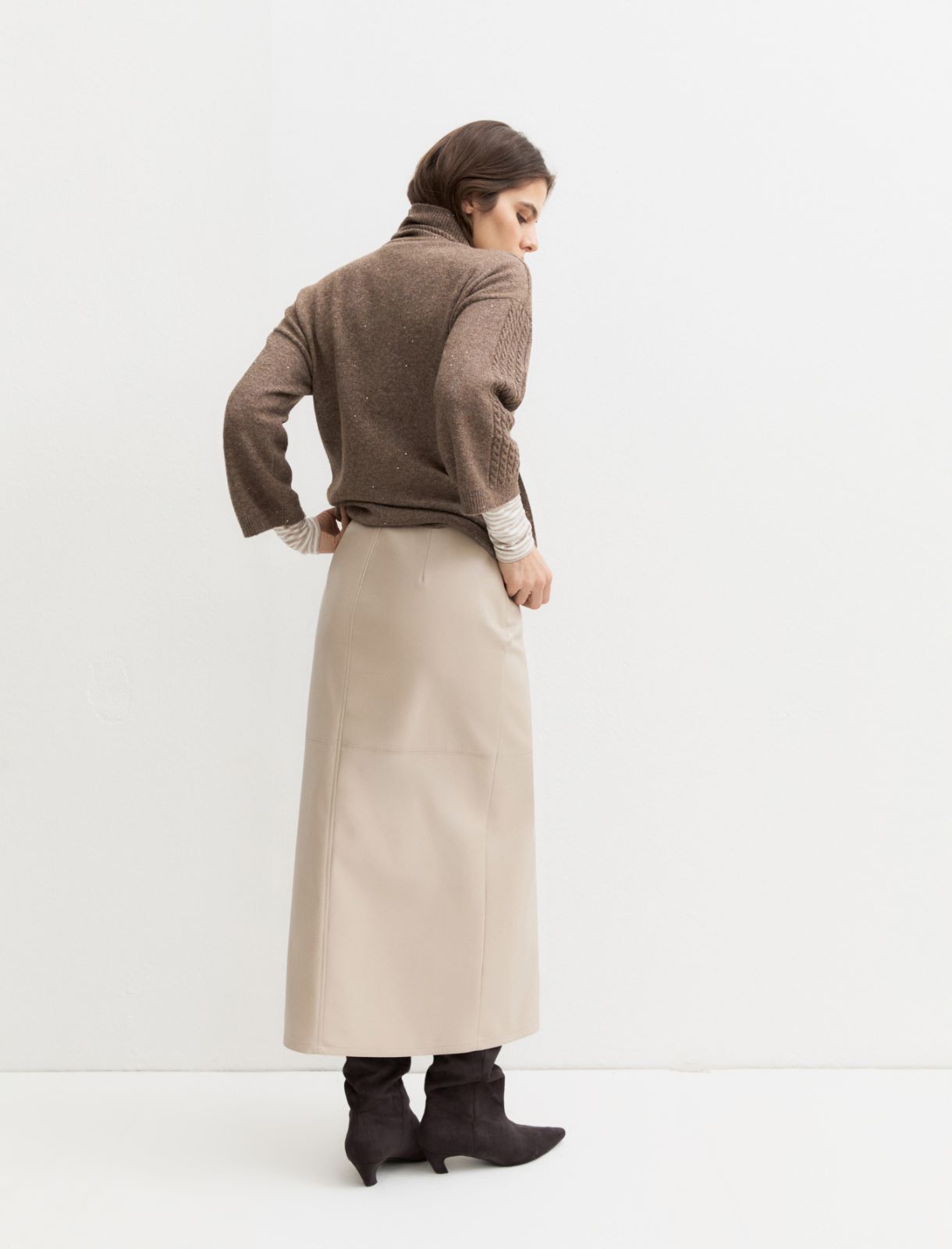 Faux-wrap skirt - ECRU - Emme - 2