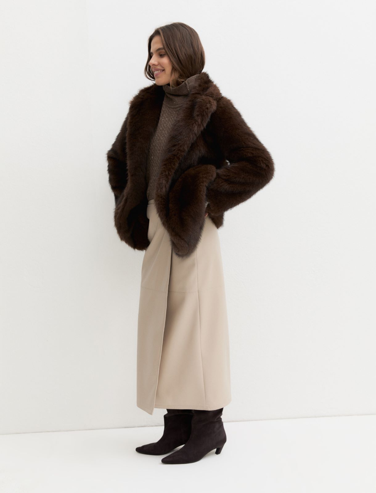Faux-wrap skirt - ECRU - Emme - 4
