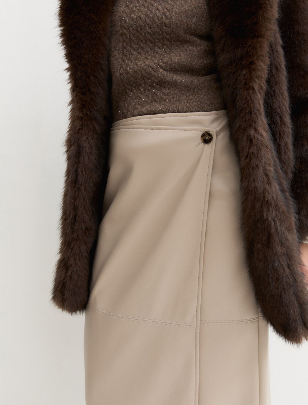 Faux-wrap skirt - ECRU - Emme - 5