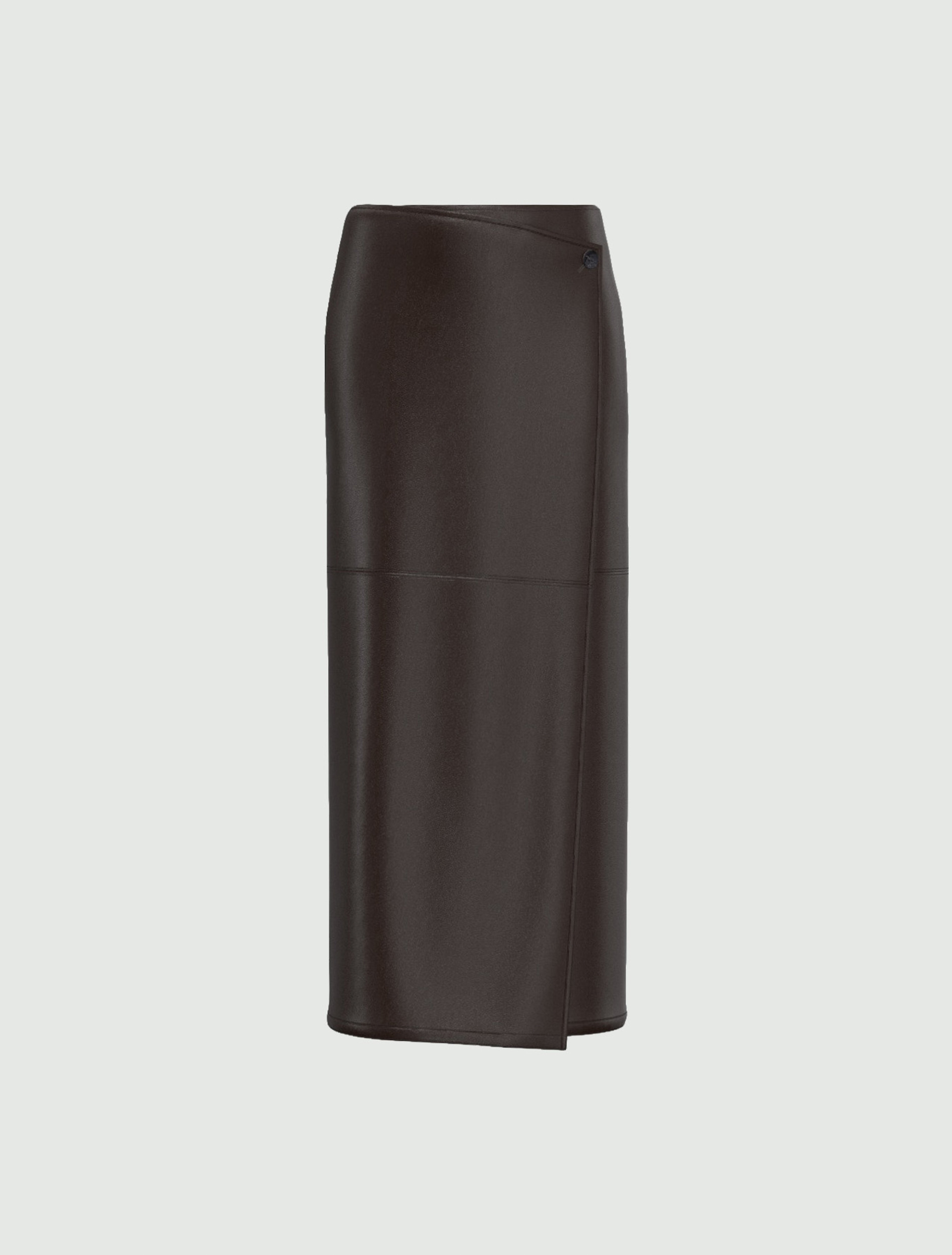 Faux-wrap skirt - DARK BROWN - Emme - 6