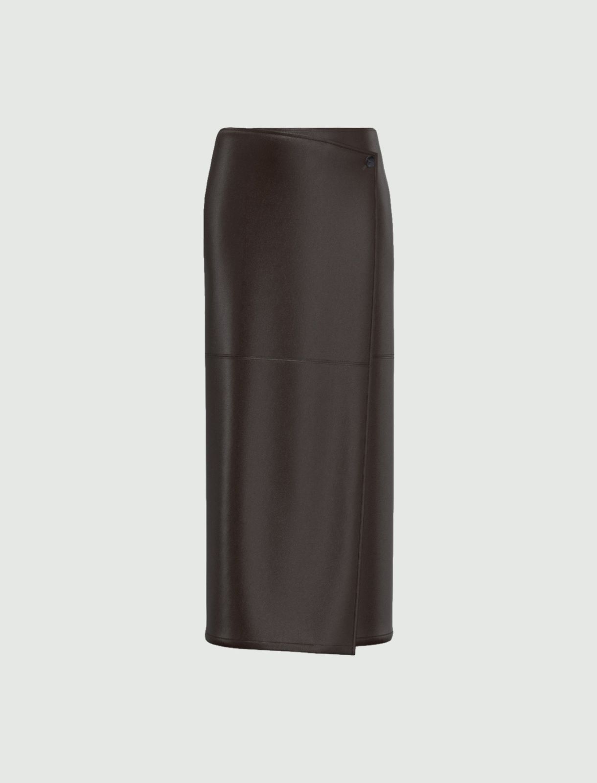 Faux-wrap skirt - DARK BROWN - Emme - 6