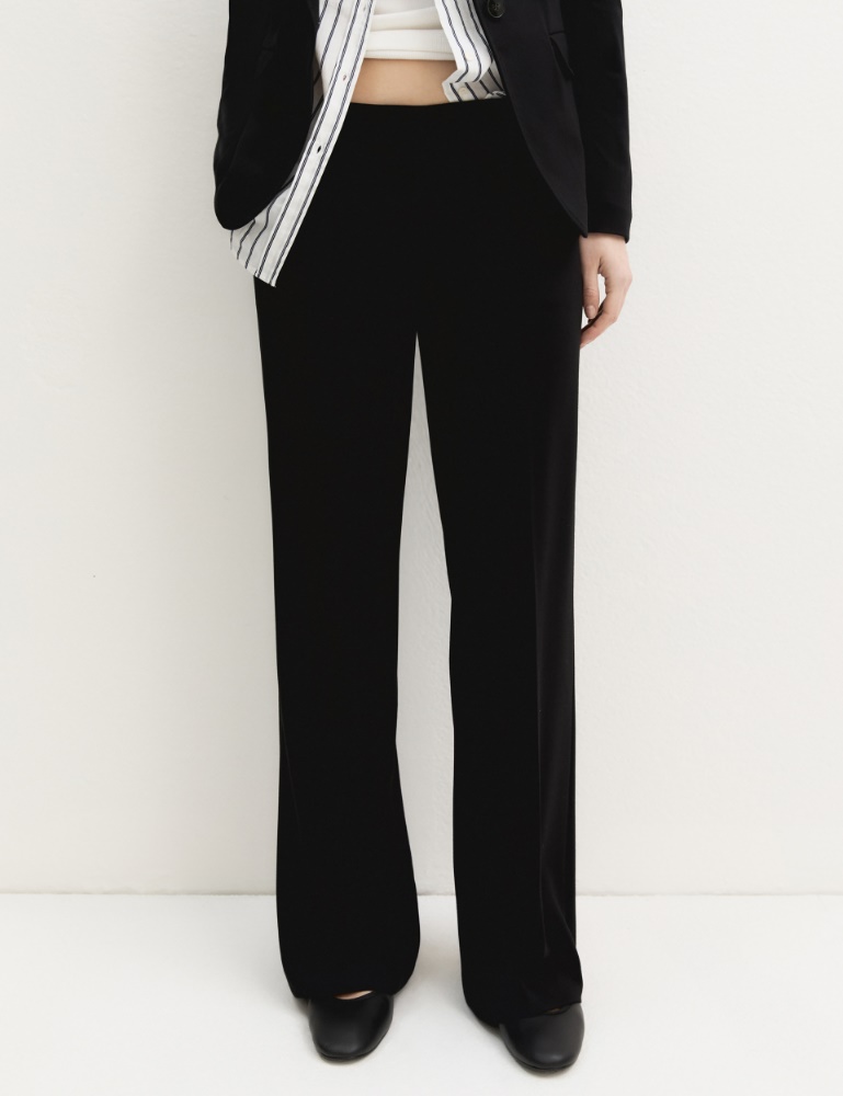 Straight-fit stretch jersey trousers - Emme - 5