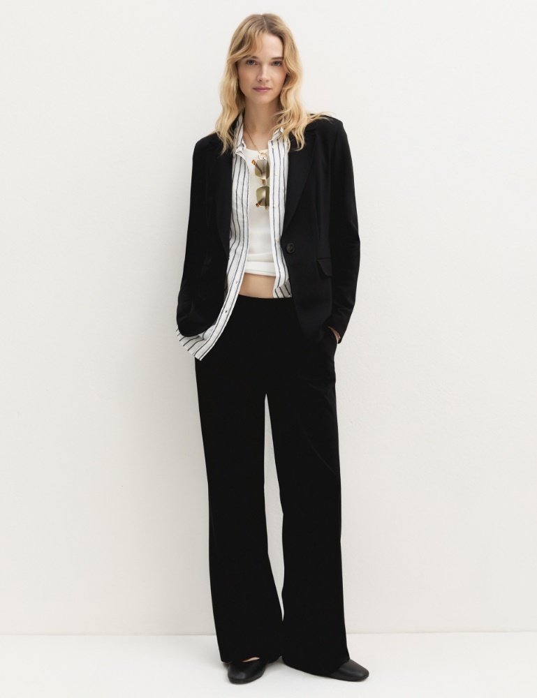 Straight-fit stretch jersey trousers - Emme - 2