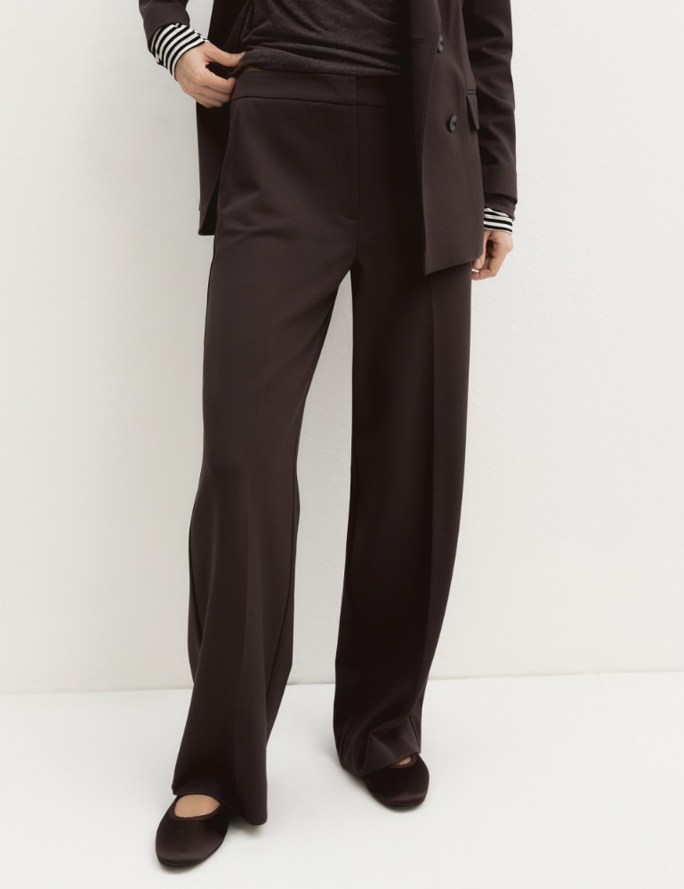 Straight-fit stretch jersey trousers - Emme - 4