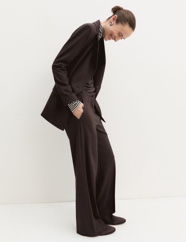Pantalone dritto in jersey stretch - TESTA MORO