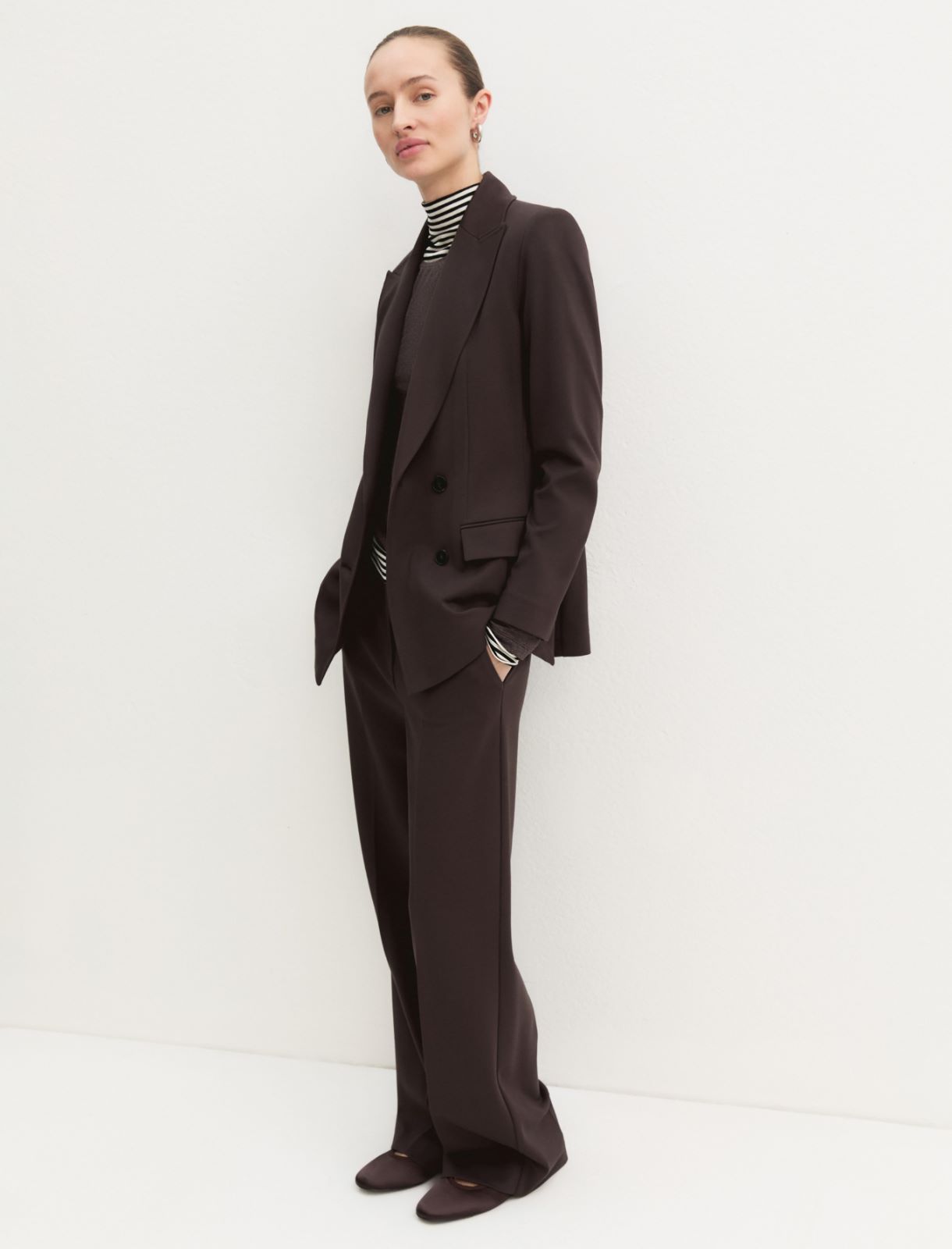 Pantalone dritto in jersey stretch - TESTA MORO - Emme - 2