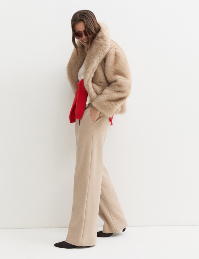 Straight-fit jacquard jersey trousers - Emme