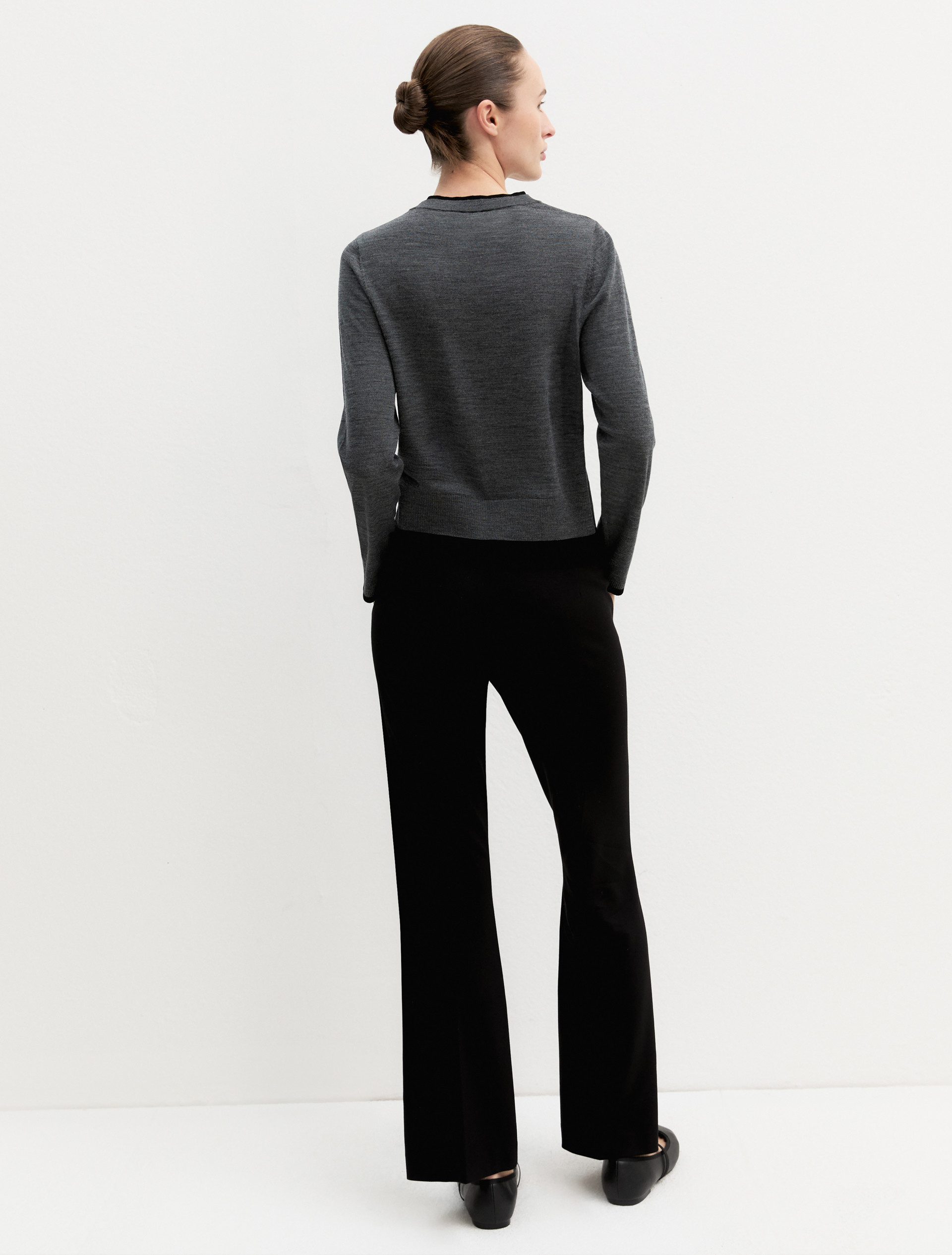 Slim-cut stretch-jersey trousers - BLACK - Emme - 2