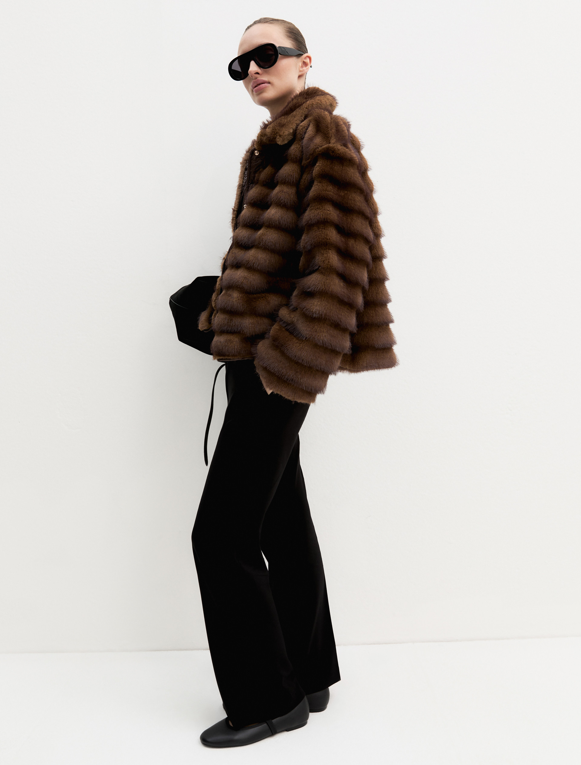 Slim-cut stretch-jersey trousers - BLACK - Emme - 3