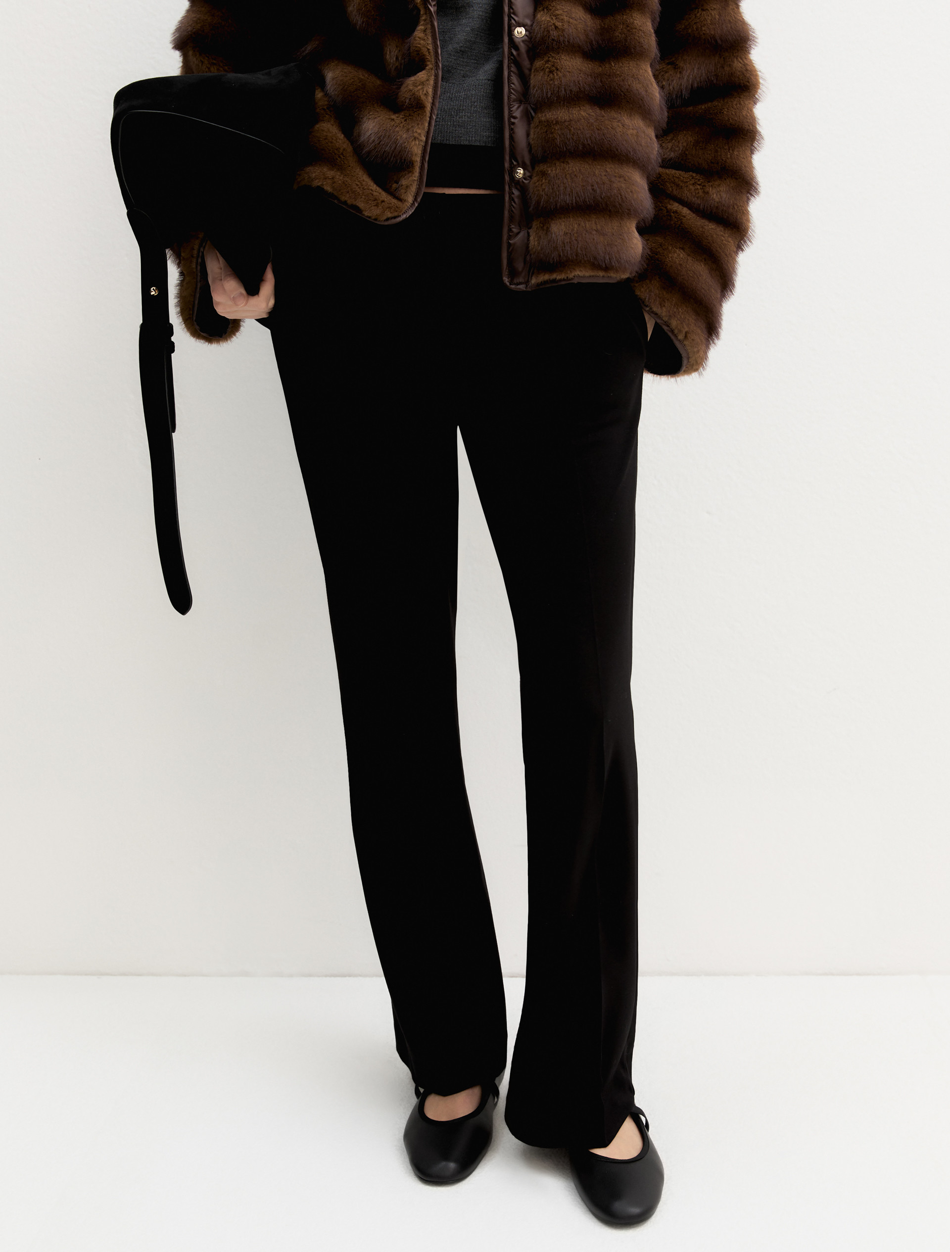 Slim-cut stretch-jersey trousers - BLACK - Emme - 5